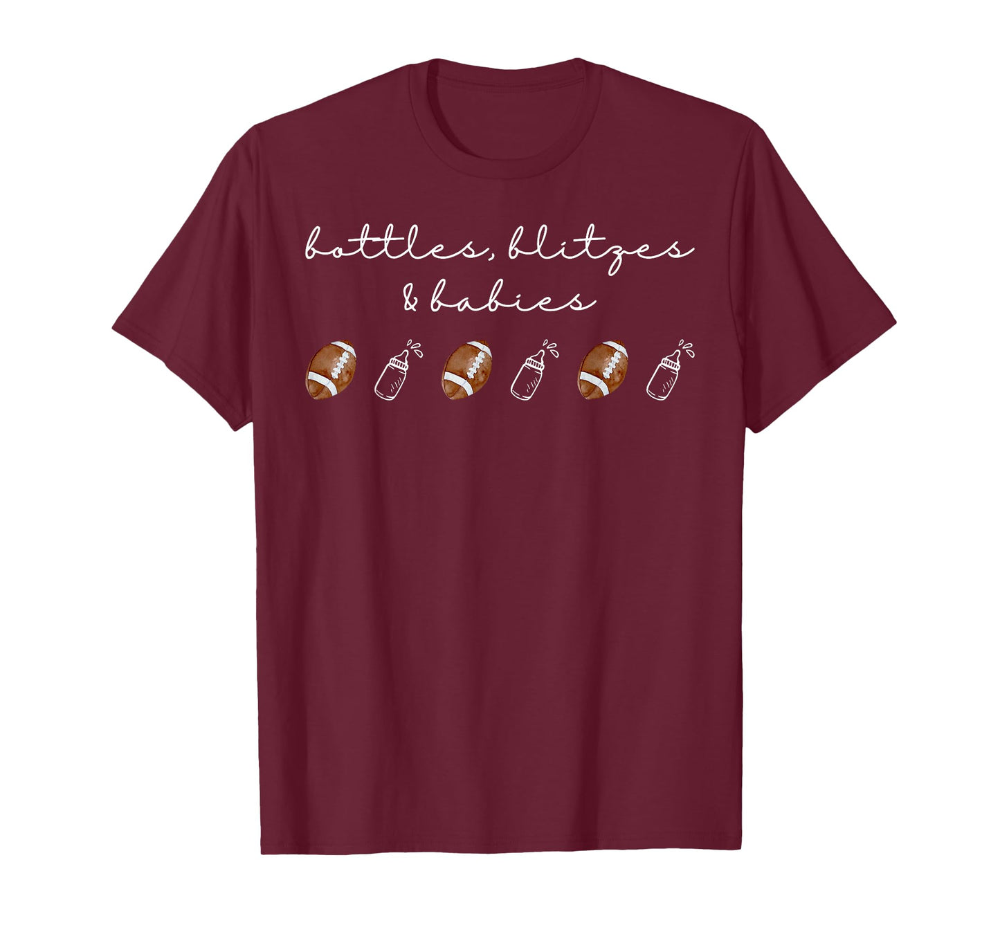 Bottles Blitges & Babies Football NICU Nurse Neonatal ICU RN T-Shirt