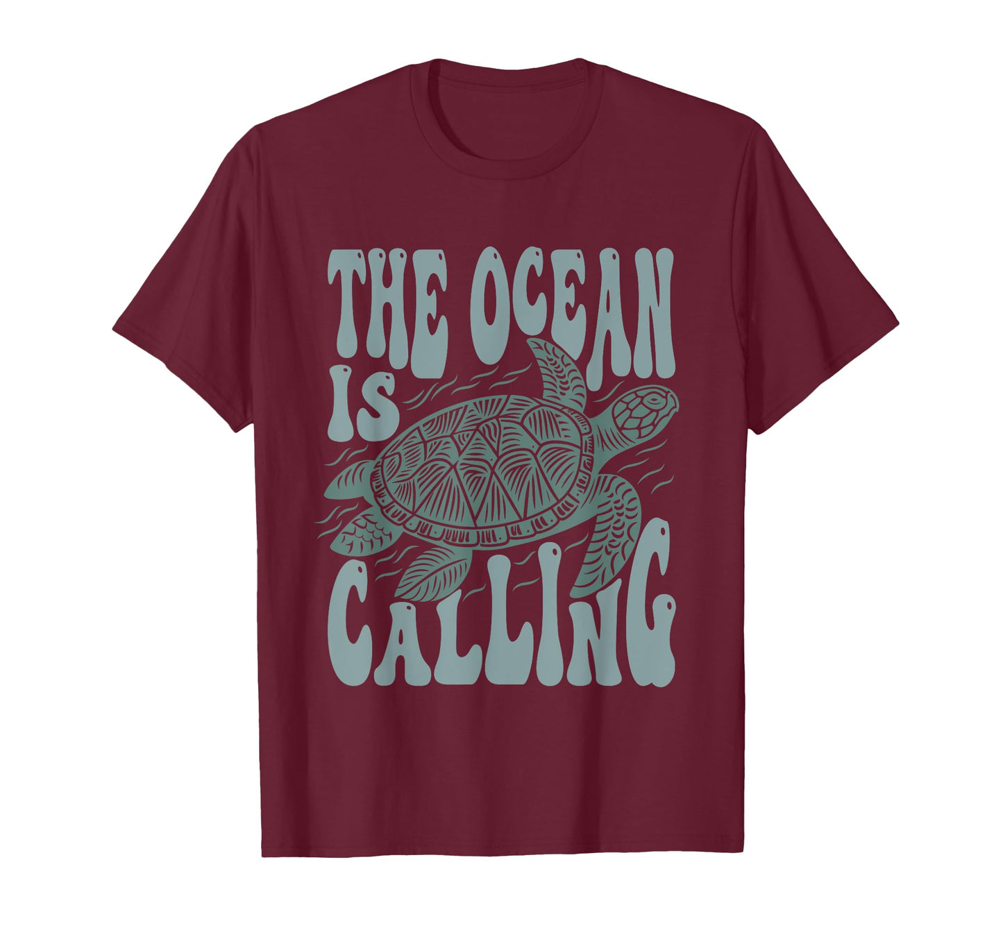 The Ocean Is Calling Nature Lovers Sea Turtle Reptile Art T-Shirt