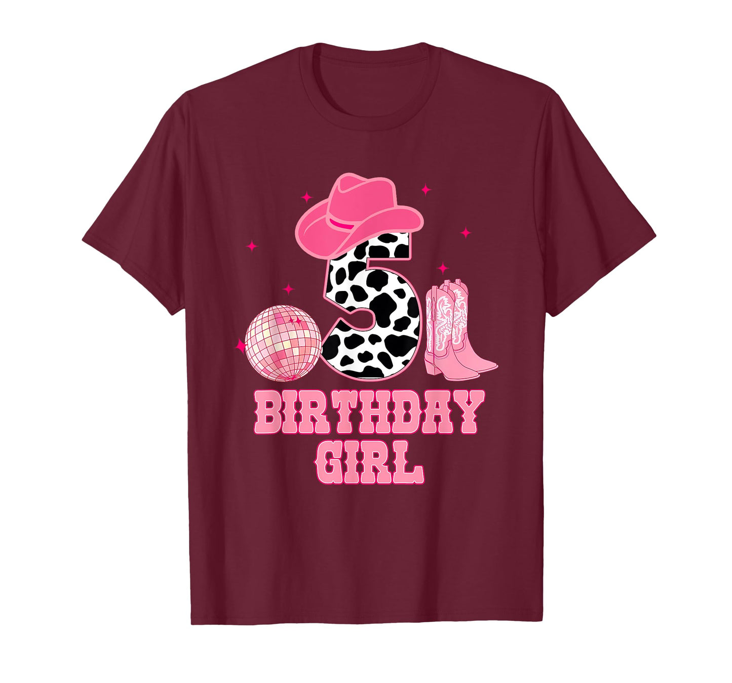 Happy 5th Birthday Girl Outfit Rodeo Western Cowgirl Cowboy T-Shirt