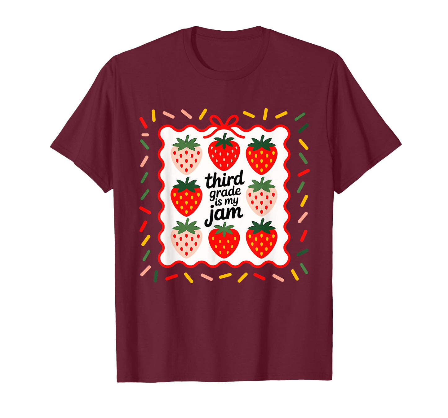 Third Grade is My Jam Strawberry Teacher Women T-Shirt