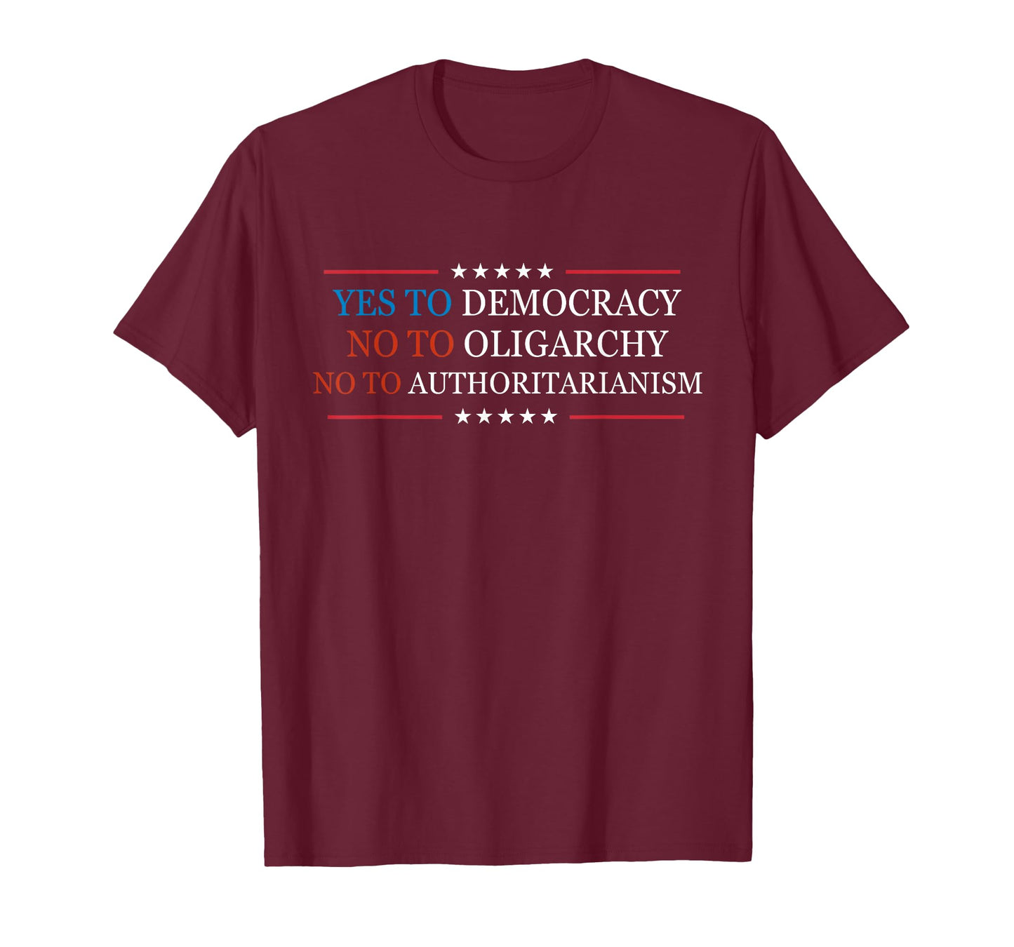 Yes To Democracy No To Oligarchy Bernie Sanders Quote T-Shirt