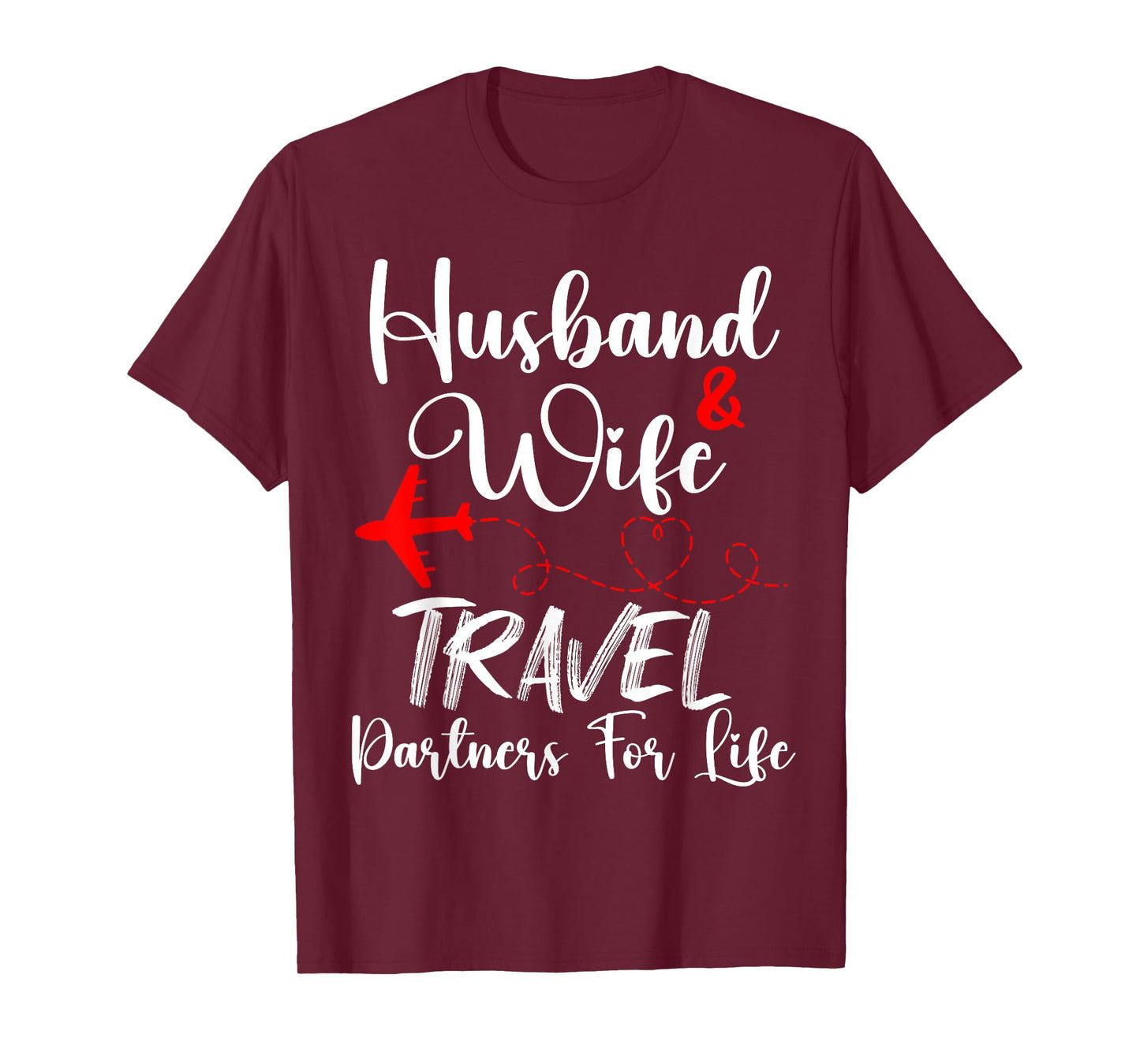Husband And Wife Travel Partners For Life Funny Couple T-Shirt, Small