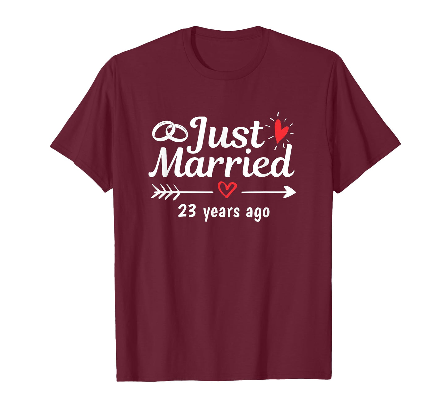 Just Married 23 Years Ago Funny Couple Wedding Anniversary T-Shirt