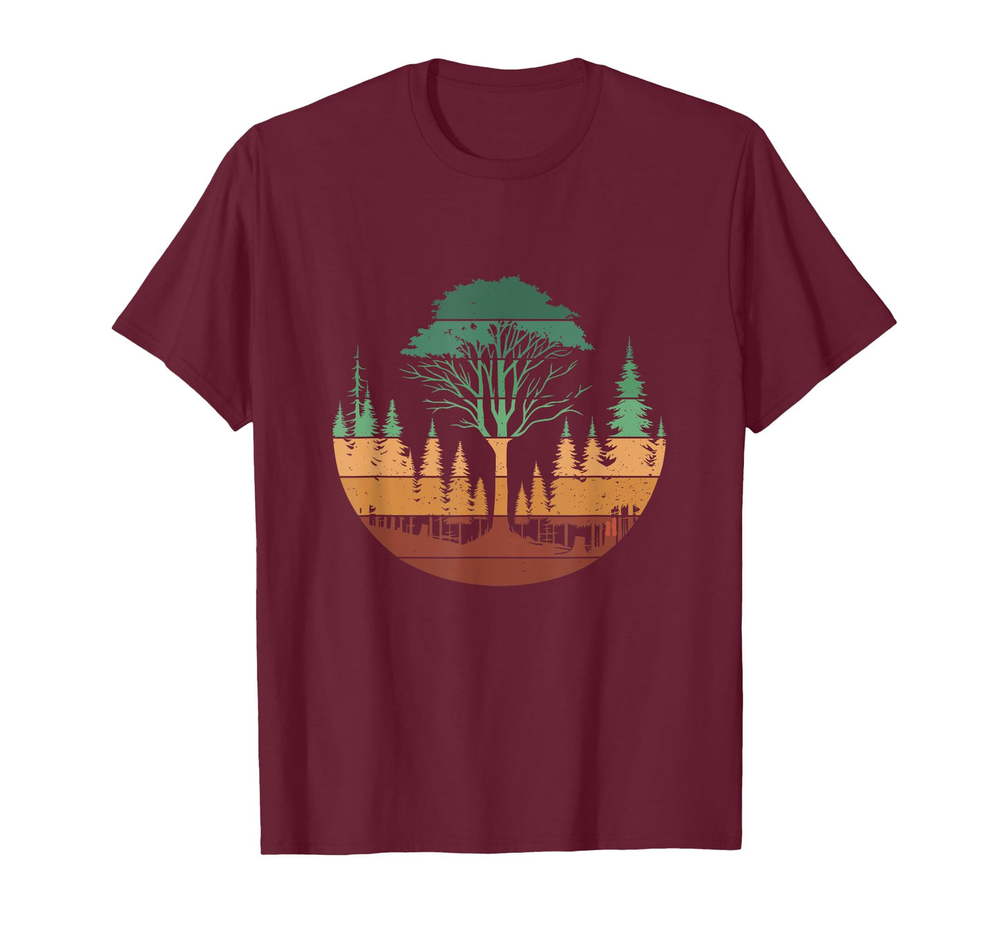 Trees Wildlife Nature Outdoors Retro Vintage Forest T-Shirt