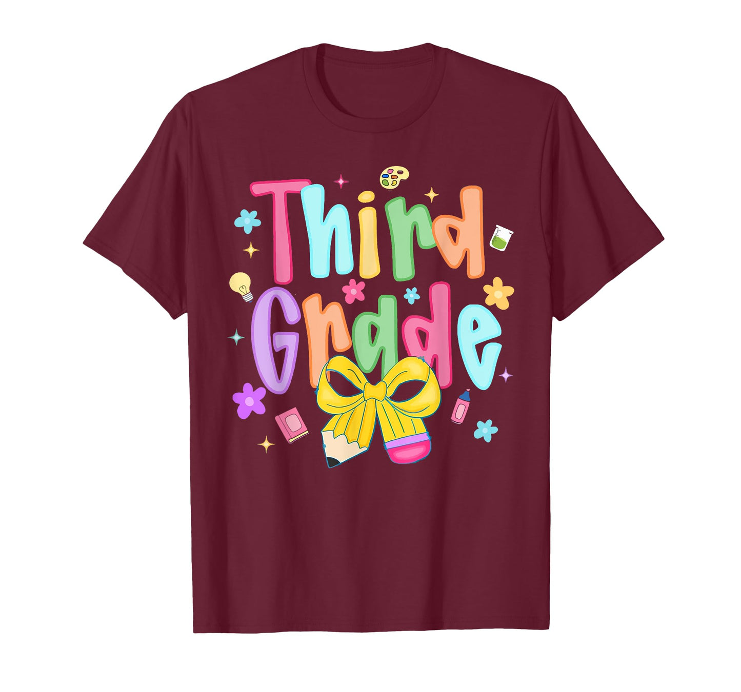 Third Grade 3 Back to School Preschool Teacher Girl Kids T-Shirt