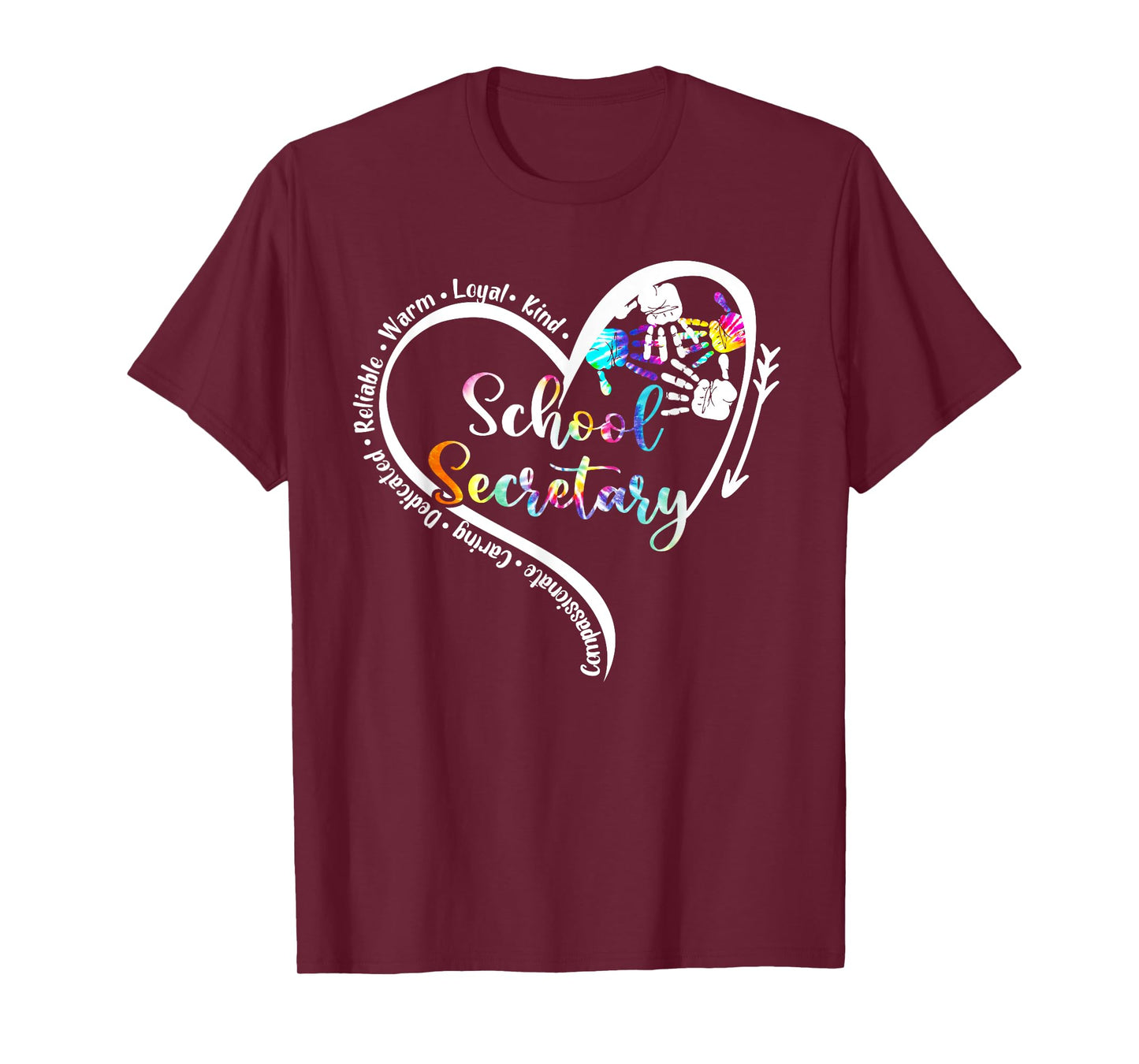 Tie Dye Heart School Secretary Life Tee Cute Back to school T-Shirt