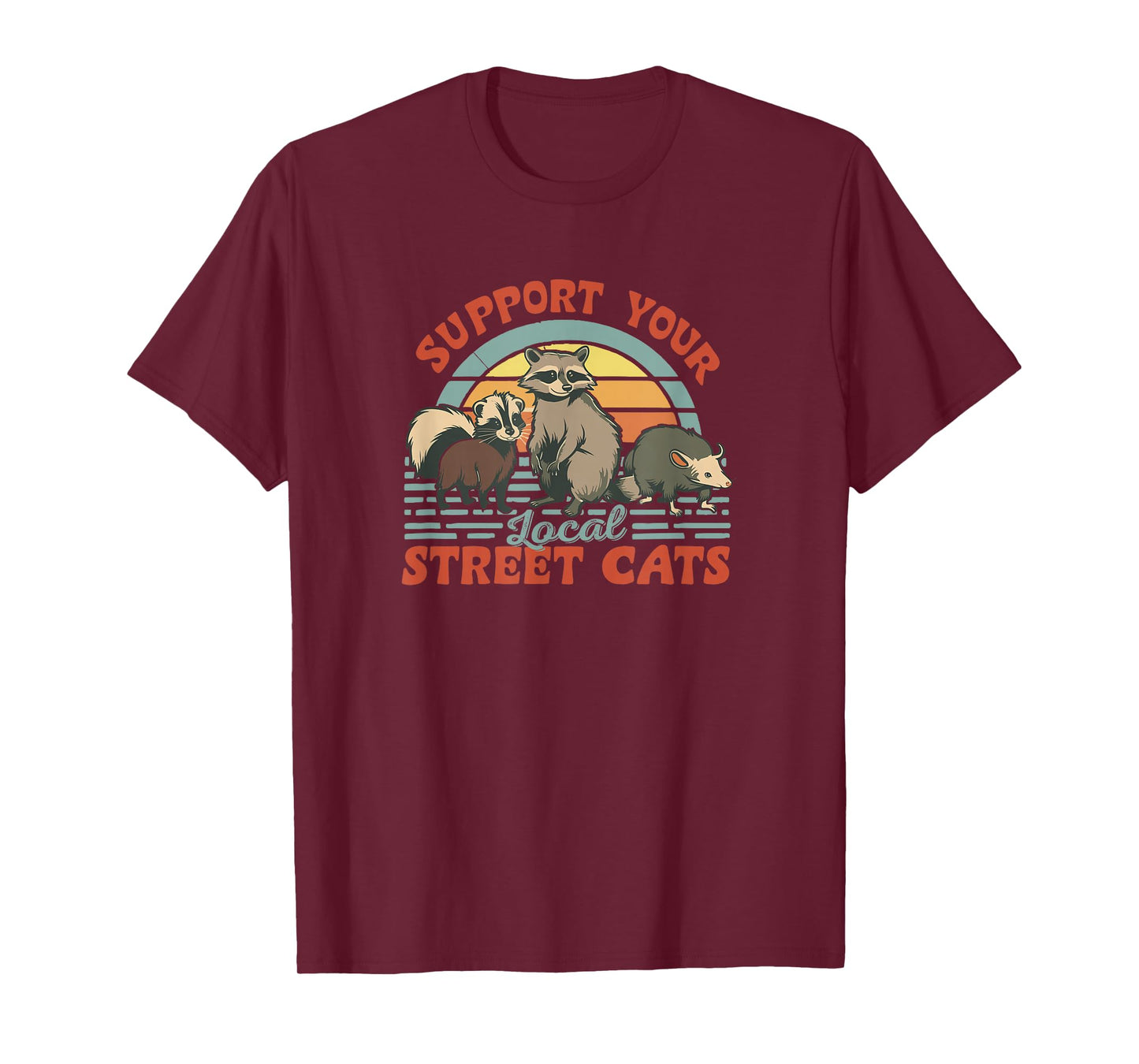 Support Your Local Street Cats Funny Retro Wildlife Lover T-Shirt