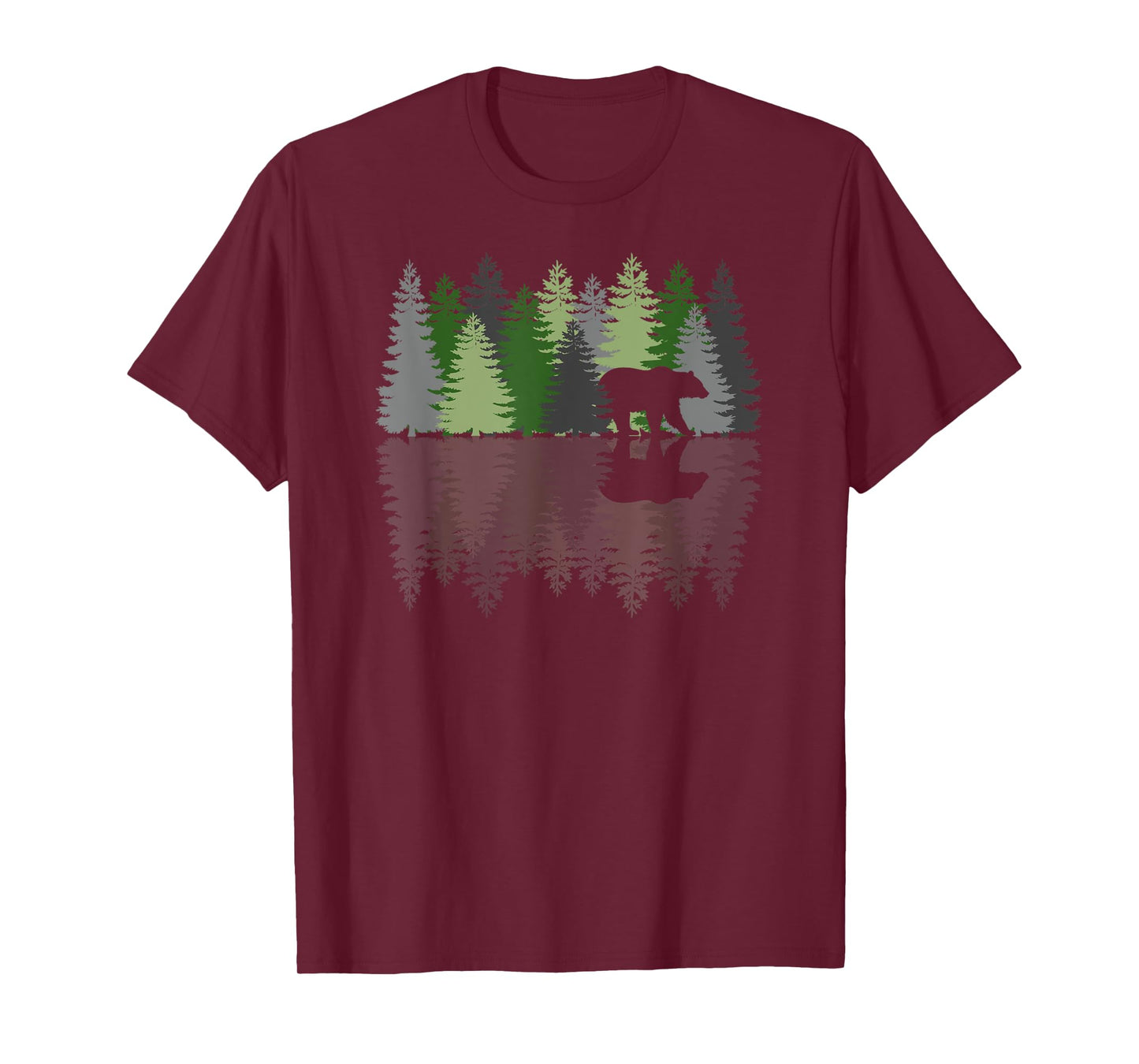Trees Reflection Wildlife Nature Animal Bear Outdoor Forest T-Shirt