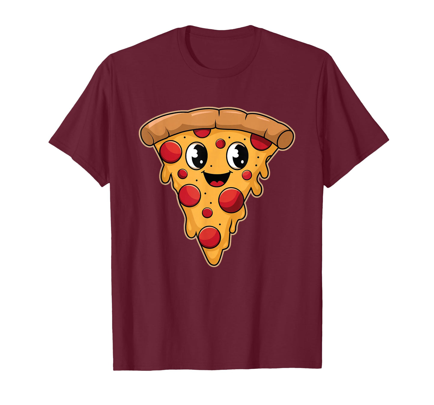 Cute Kawaii Pizza Slice National Pizza Day Funny Food Lovers T-Shirt