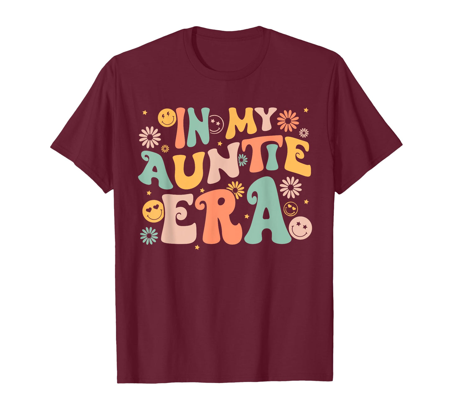 Retro Groovy In My AUNTIE Era Funny Aunt Life Women's T-Shirt
