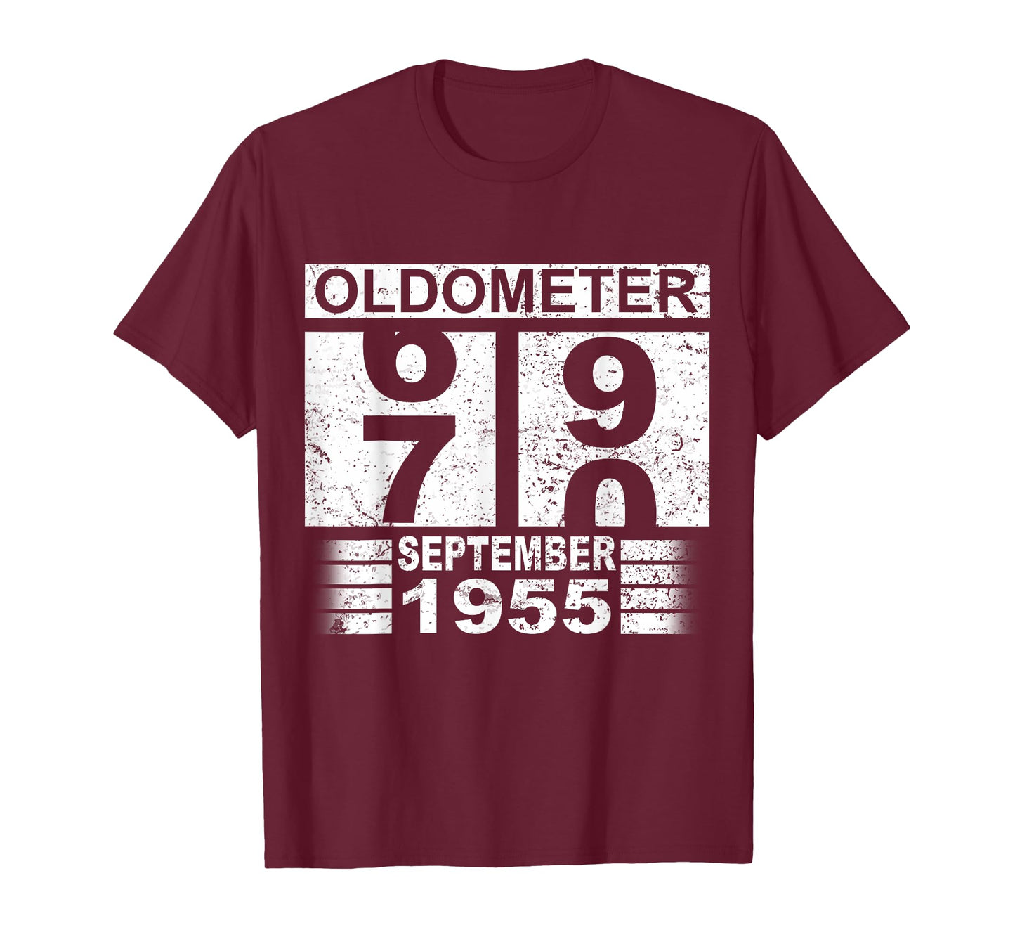 Oldometer 69-70 Born in September 1955 Funny 70th Birthday T-Shirt