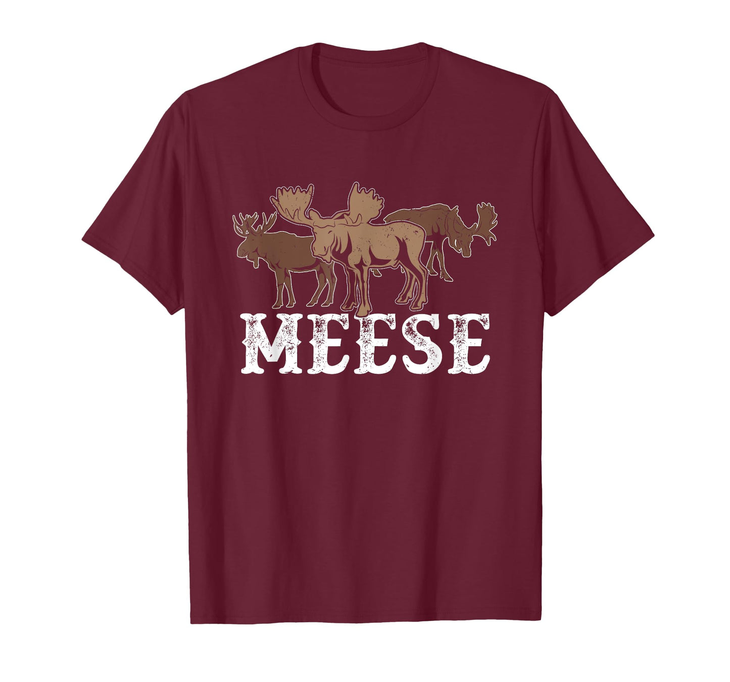 Elk American Wildlife Funny Plural Wordplay Meese Moose T-Shirt
