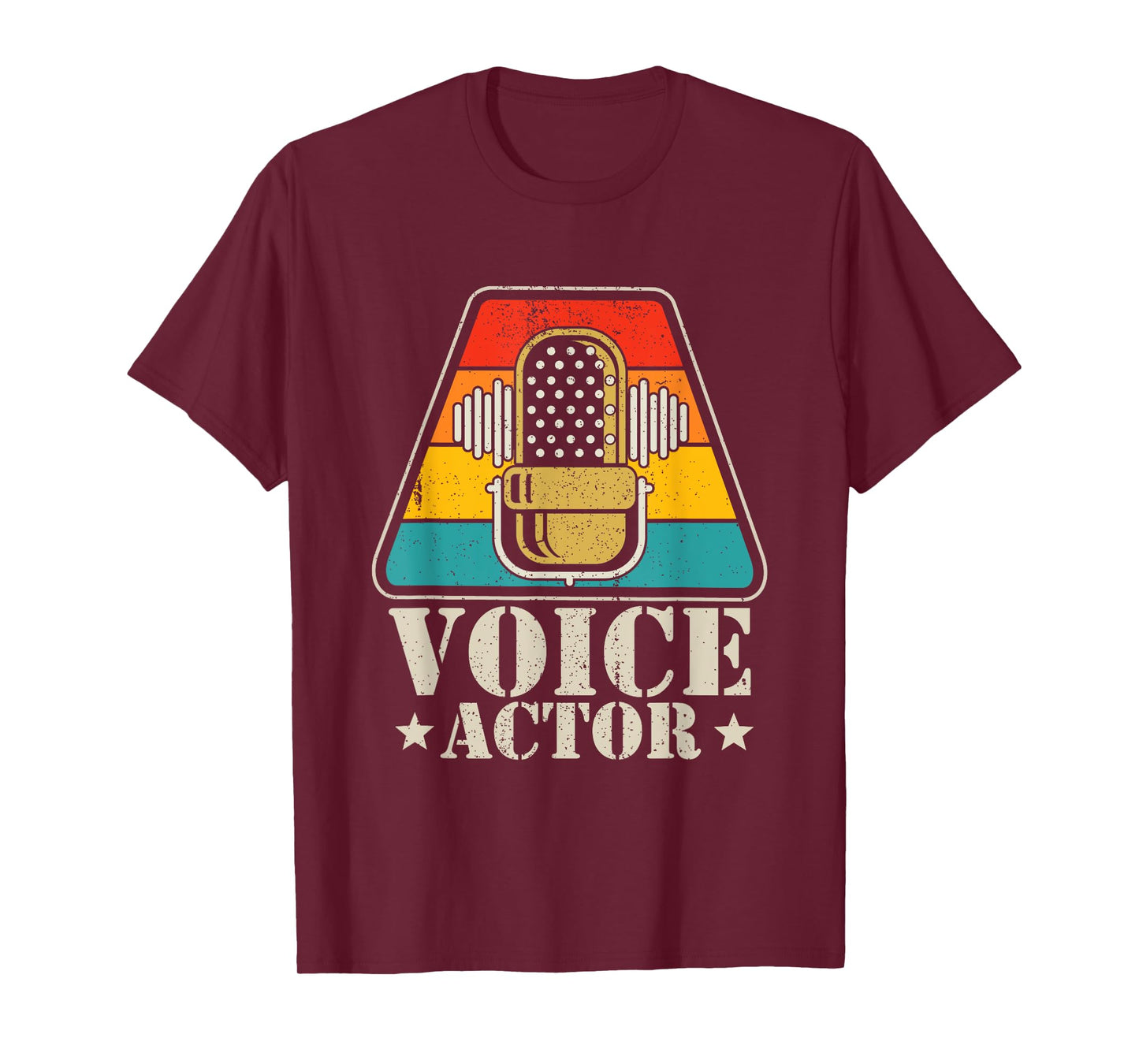 Voice Actress & Voice Actor Gift Tee Unisex-Adults & Unisex-Kids Retro Vintage Voice-Over Artist / Voice Acting T-Shirt Black Small Short Sleeve T-Shirt