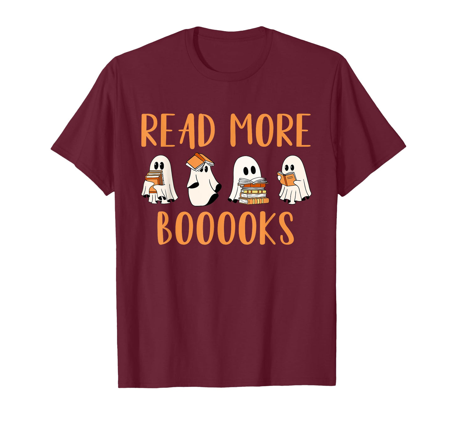 Cute Booooks Ghost Read More Books Funny Teacher Halloween T-Shirt