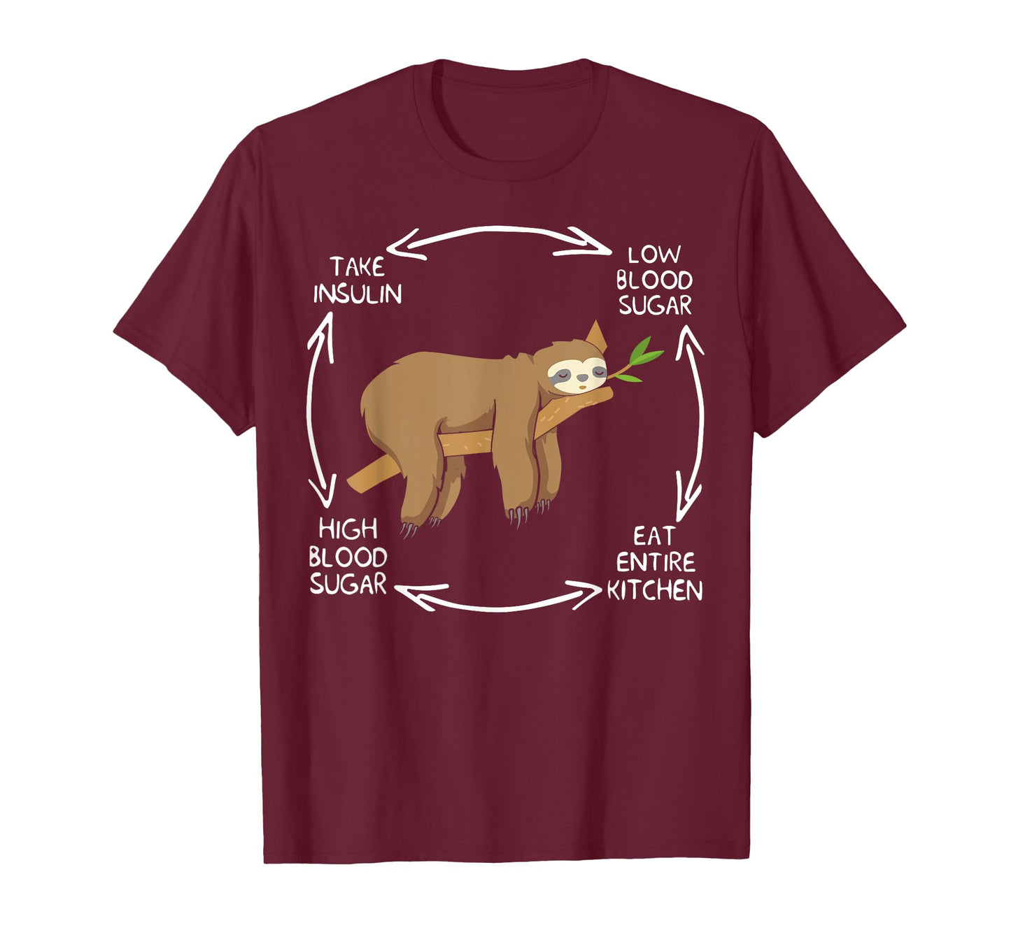 Diabetes Cycle Diabetes Life Lazy Sloth Diabetes Awareness T-Shirt