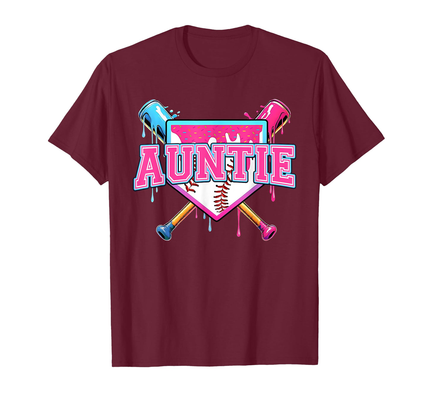 Baseball Drip For Aunt Ice Cream Drip Auntie Baseball T-Shirt