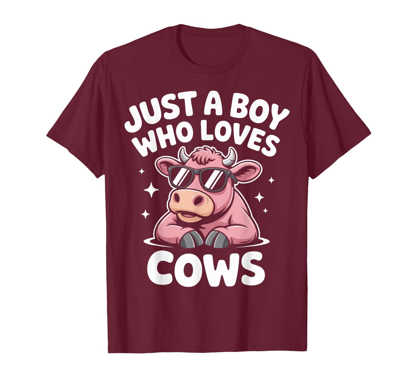 Just A Boy Who Loves Cows Ranch Life Farm Animal Lover T-Shirt