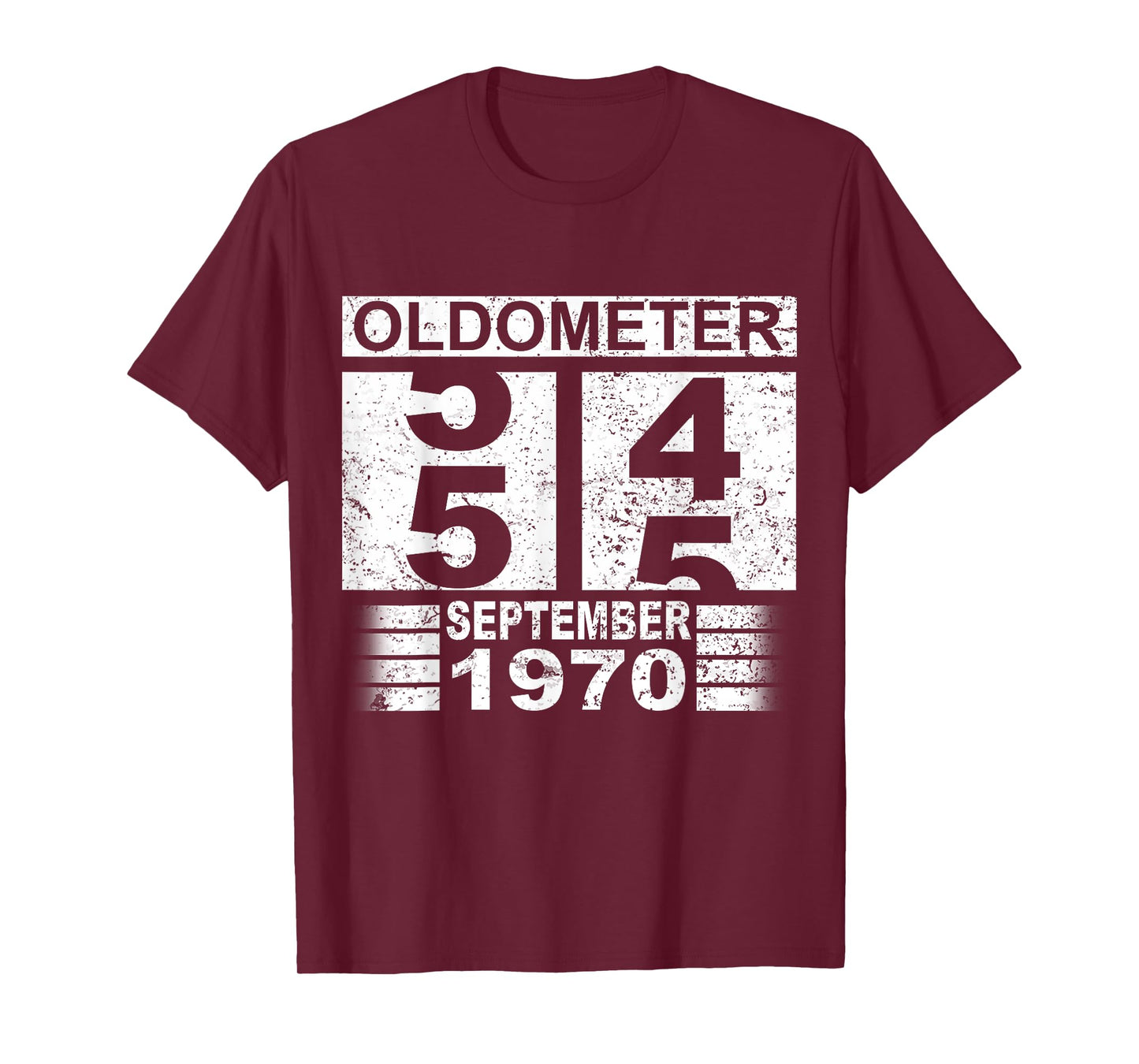 Oldometer 54-55 Born in September 1970 Funny 55th Birthday T-Shirt