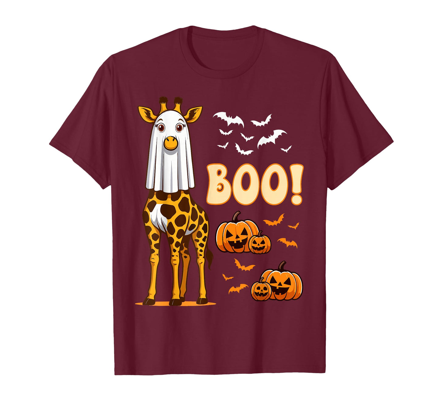 Giraffe Boo Ghost Costume Animal Funny Halloween Giraffe T-Shirt