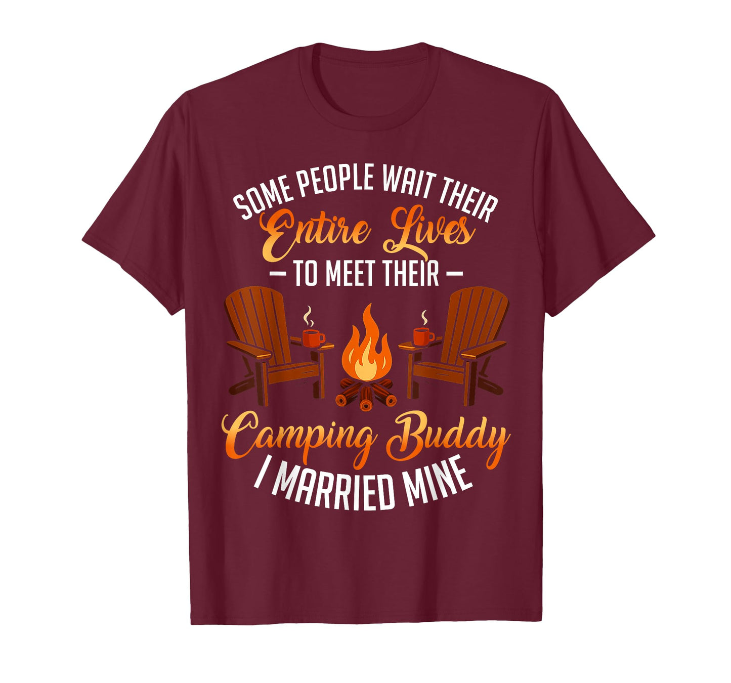 Funny Camping Buddy Husband Wife Matching Couple Camper Mens T-Shirt