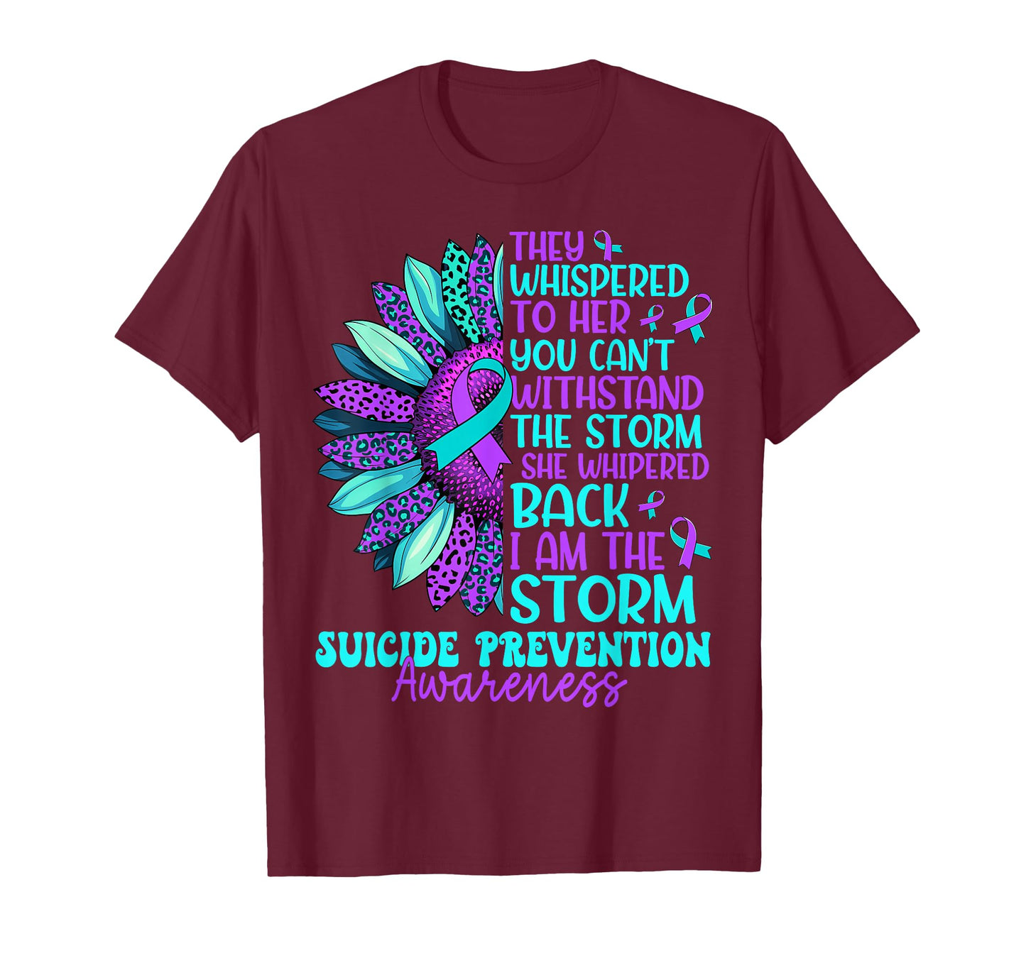 Vintage Sunflower Suicide Prevention Awareness Men Women T-Shirt
