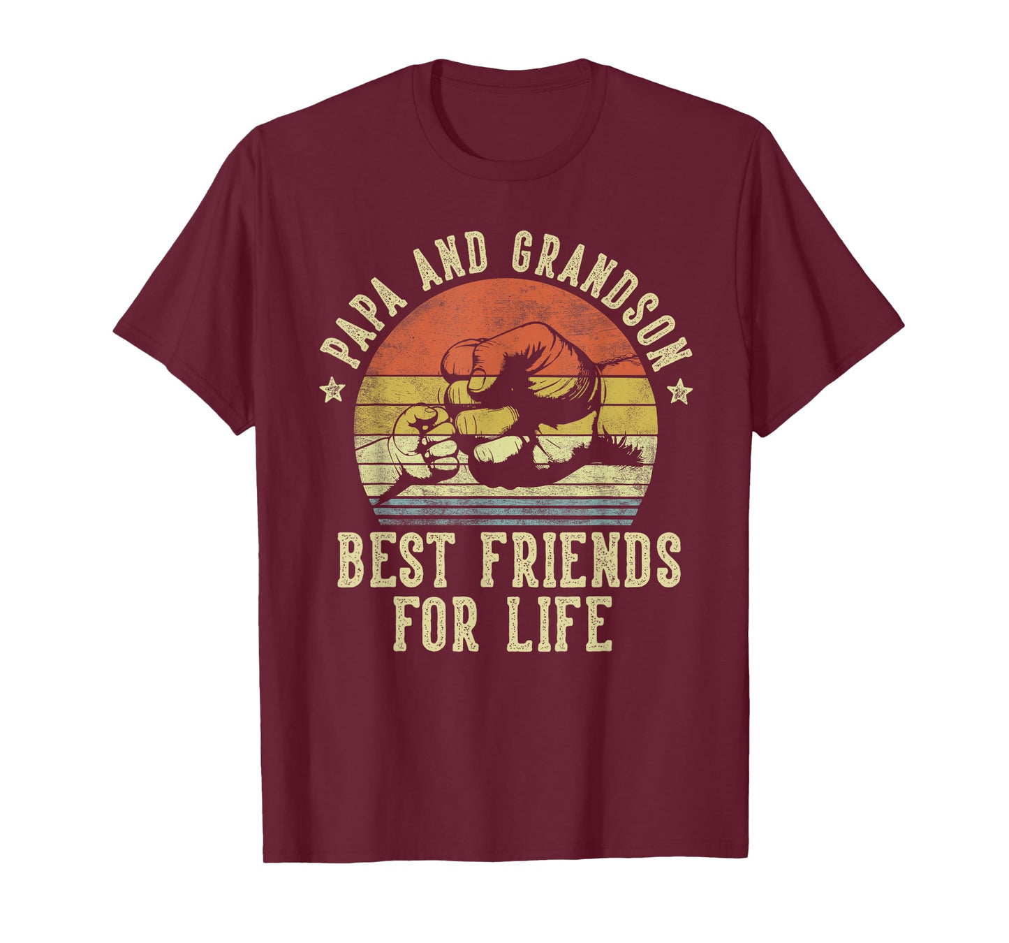 Papa and Grandson Best Friends for Life Funny Papa T-Shirt, Small, Black