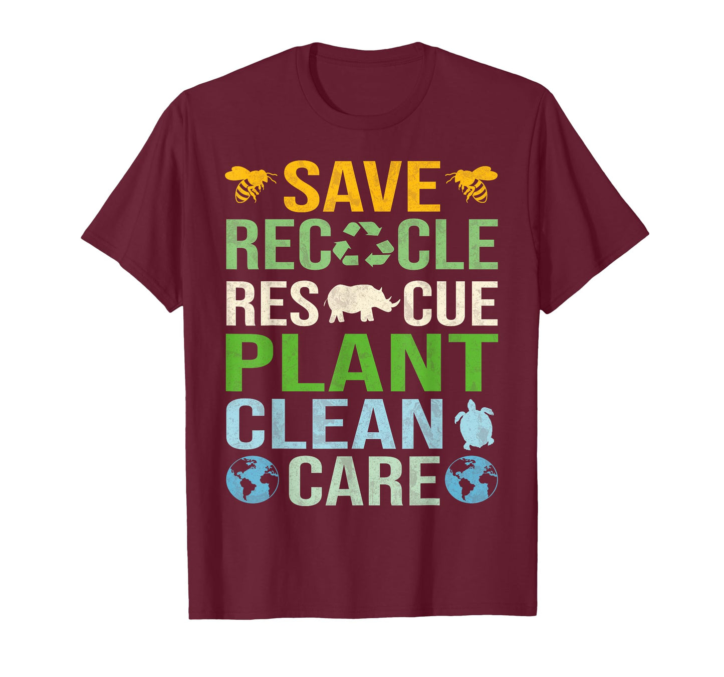 Save Bees Rescue Animals Recycle Plastics Fun Earth Day T-Shirt