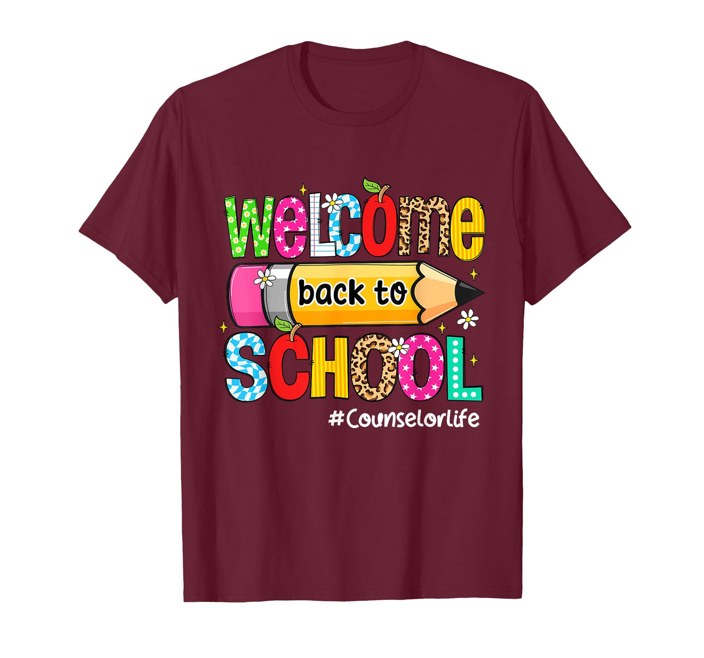 Welcome Back To School Counselor Life Leopard T-Shirt