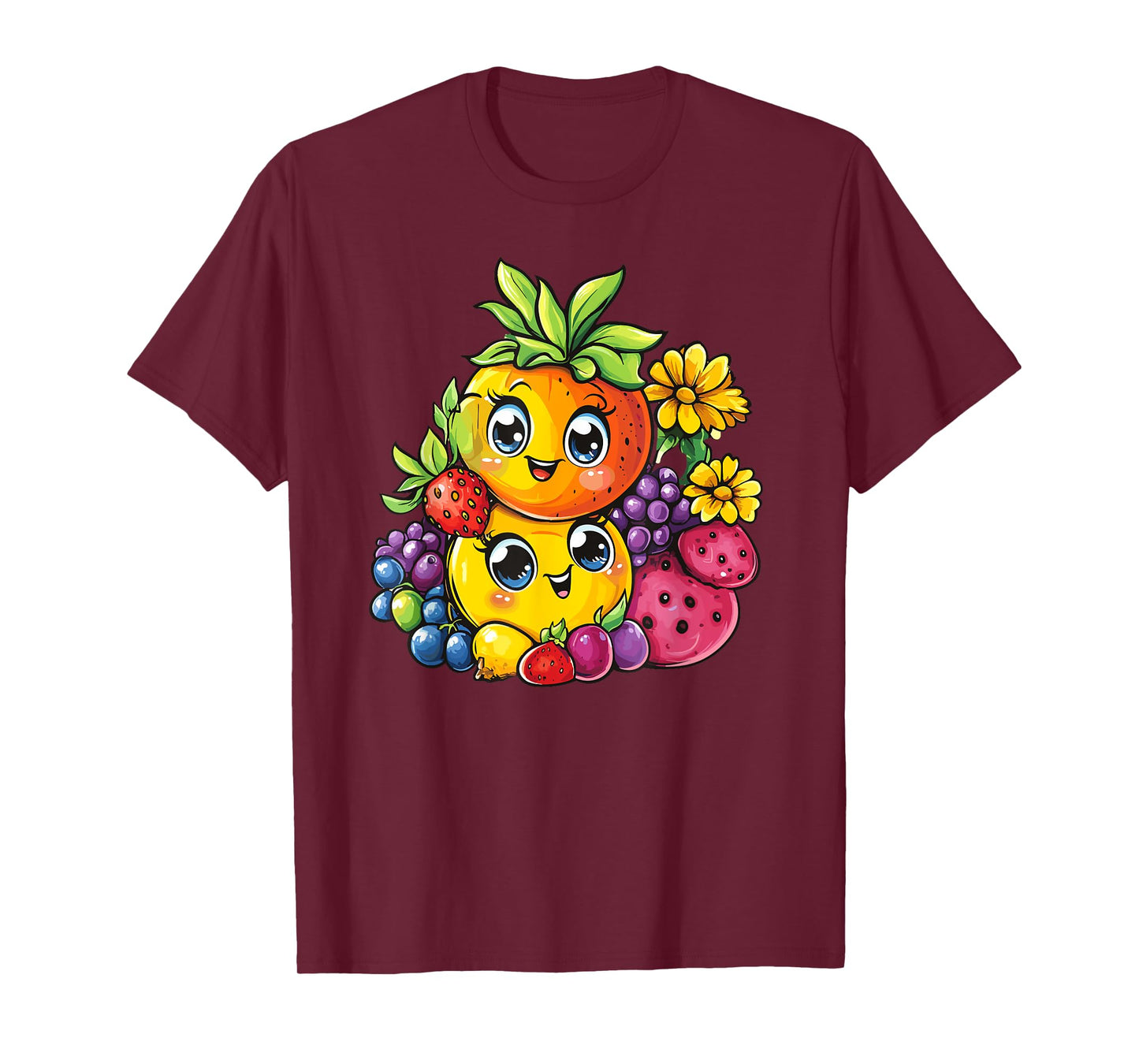 Adorable Kawaii Fruits With Smiling Faces T-Shirt