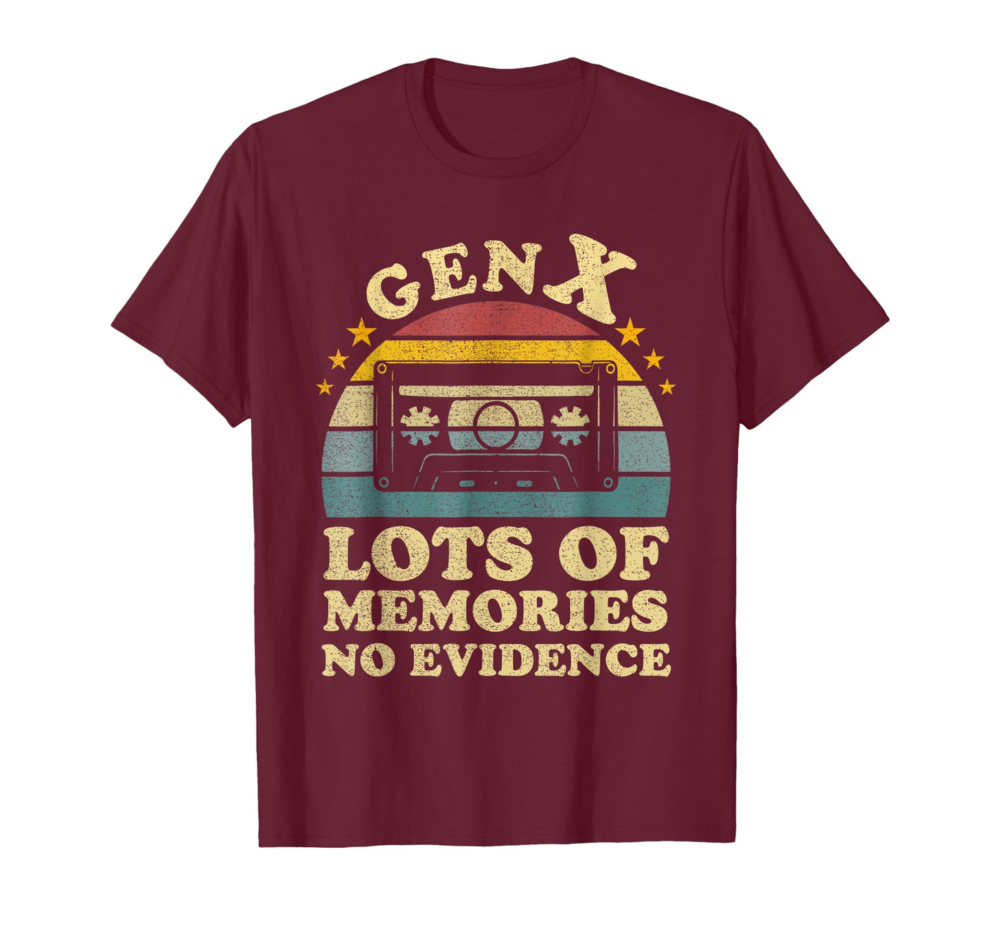 Gen X Cassette Tape Lots of Memories No Evidence Vintage T-Shirt