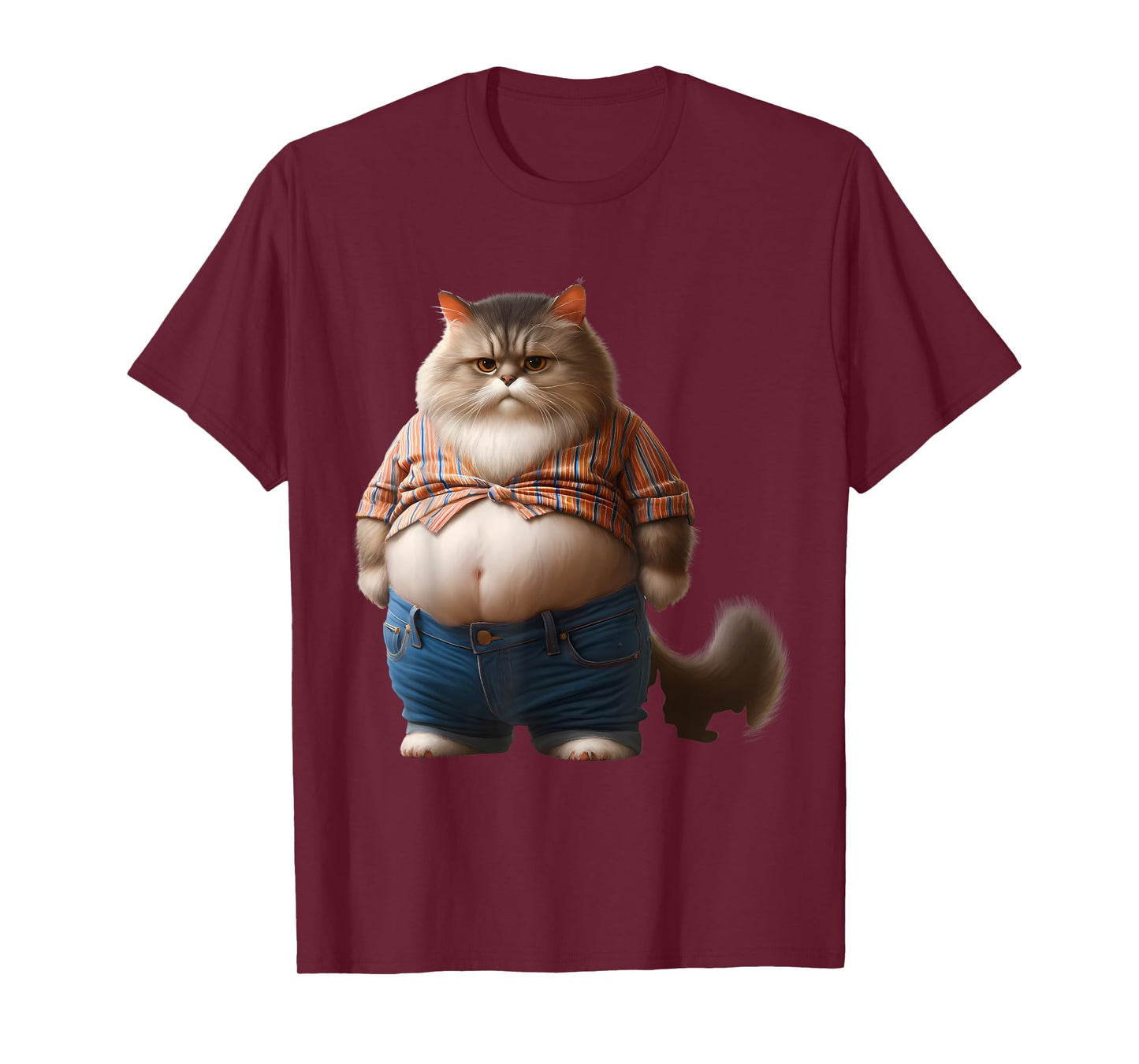 Funny Fat Cat Graphic Fat Kitten Design Chubby Cat Lover Men Women Girls Kids T-Shirt