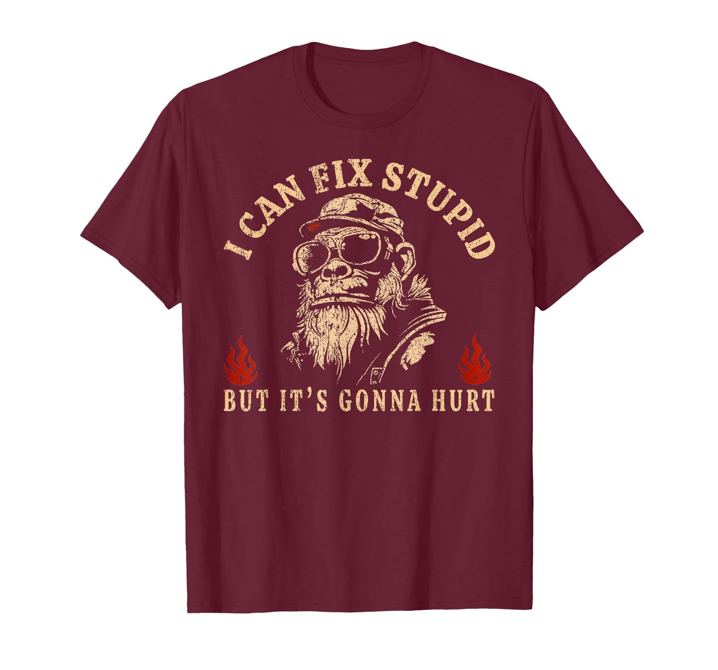 I Can Fix Stupid But It's Gonna Hurt Monkey Vintage Funny T-Shirt