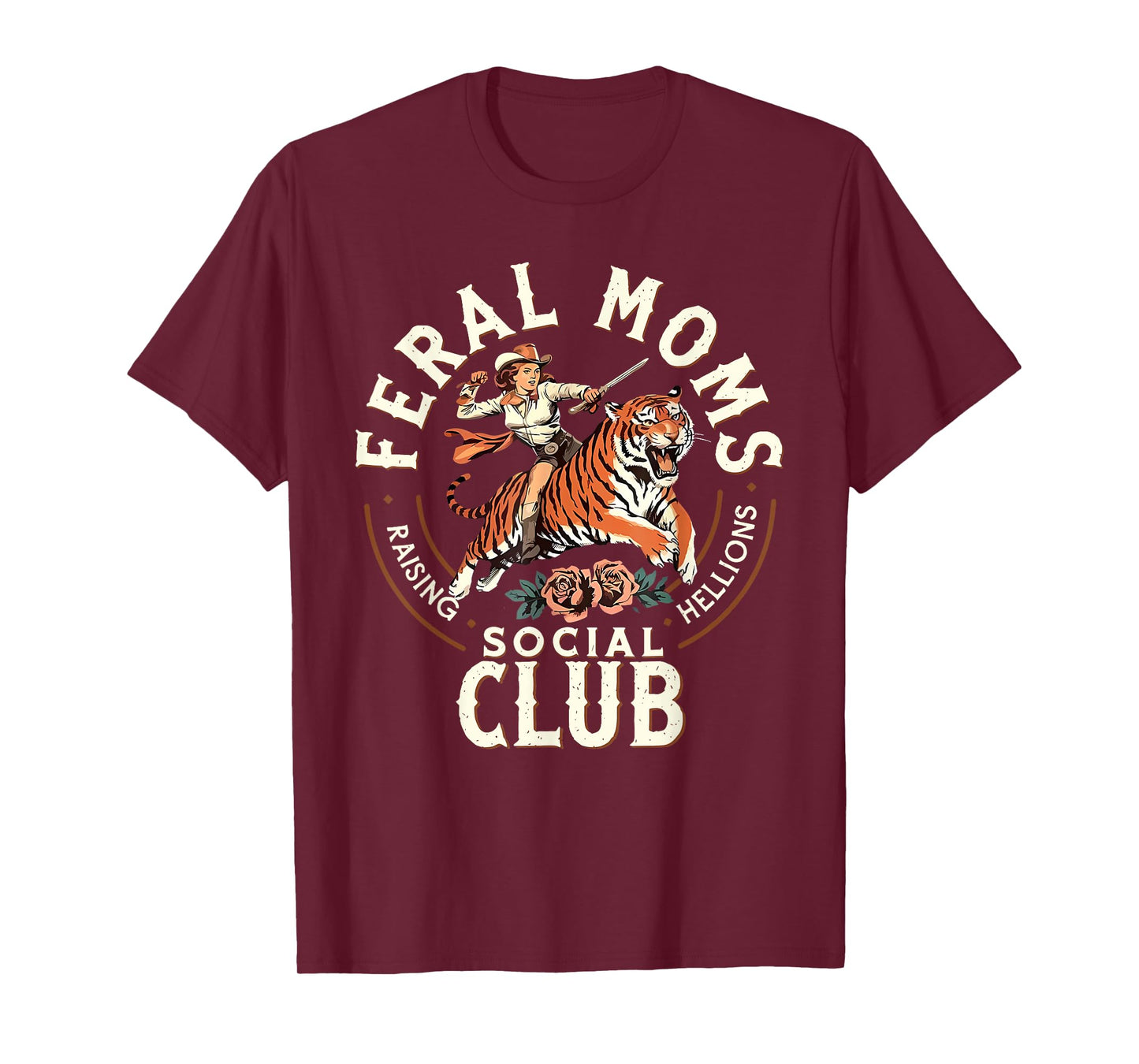 Feral Moms Social Club Feral Wife Trendy Mom Life Women Mama T-Shirt
