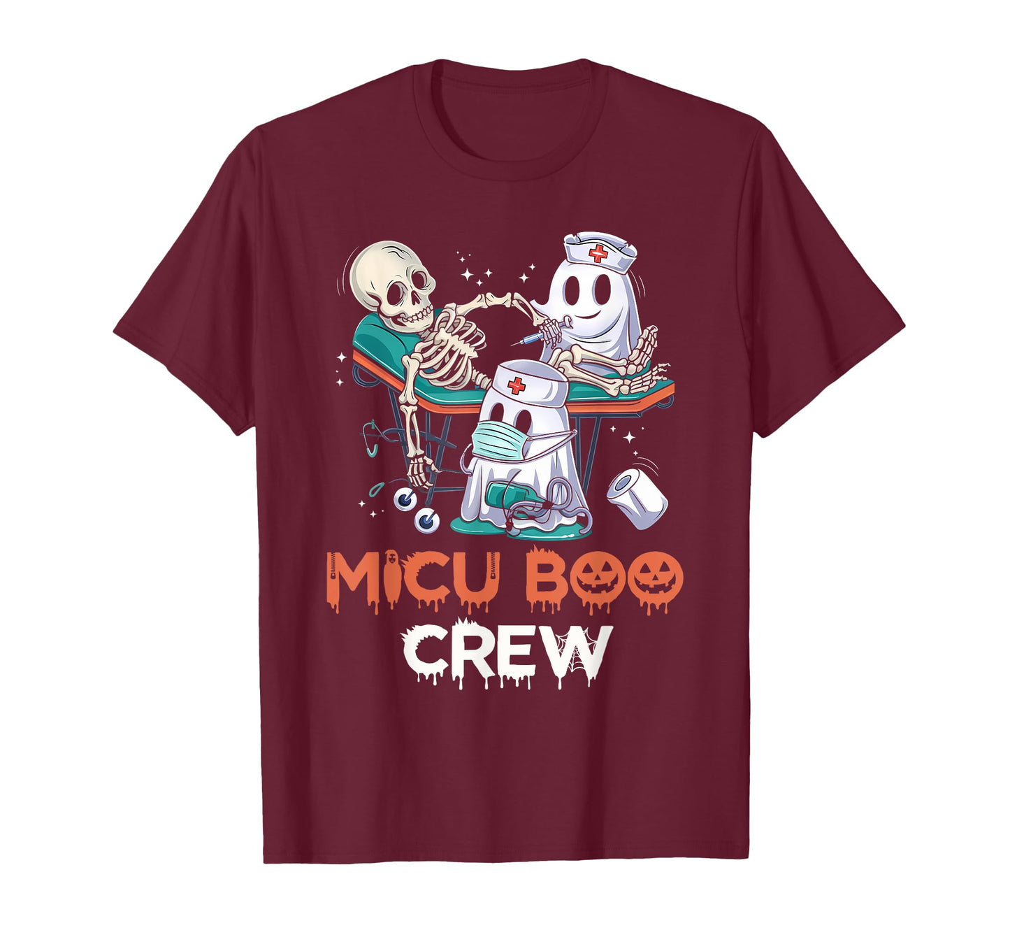 Womens MICU nurse shirt MICU boo crew MICU RN Halloween T-Shirt
