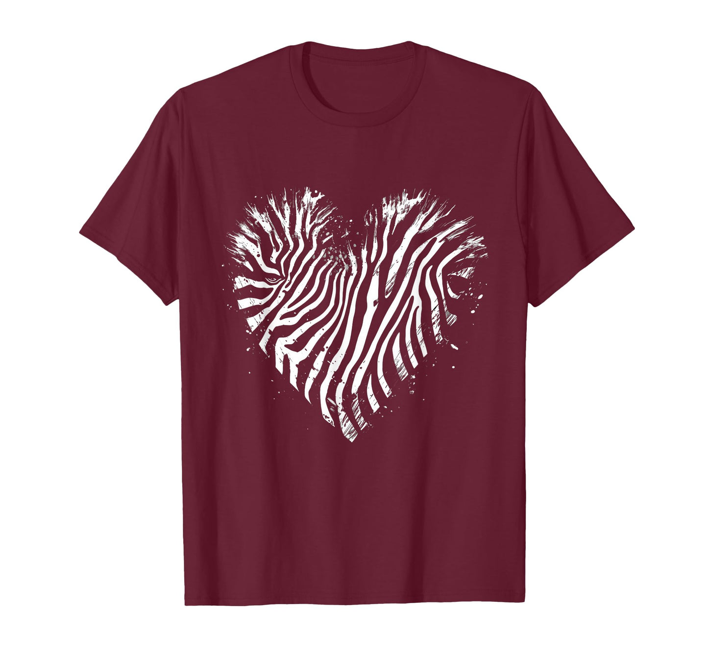 Zebra Heart Drawing Wildlife Safari Animal Print Artwork T-Shirt