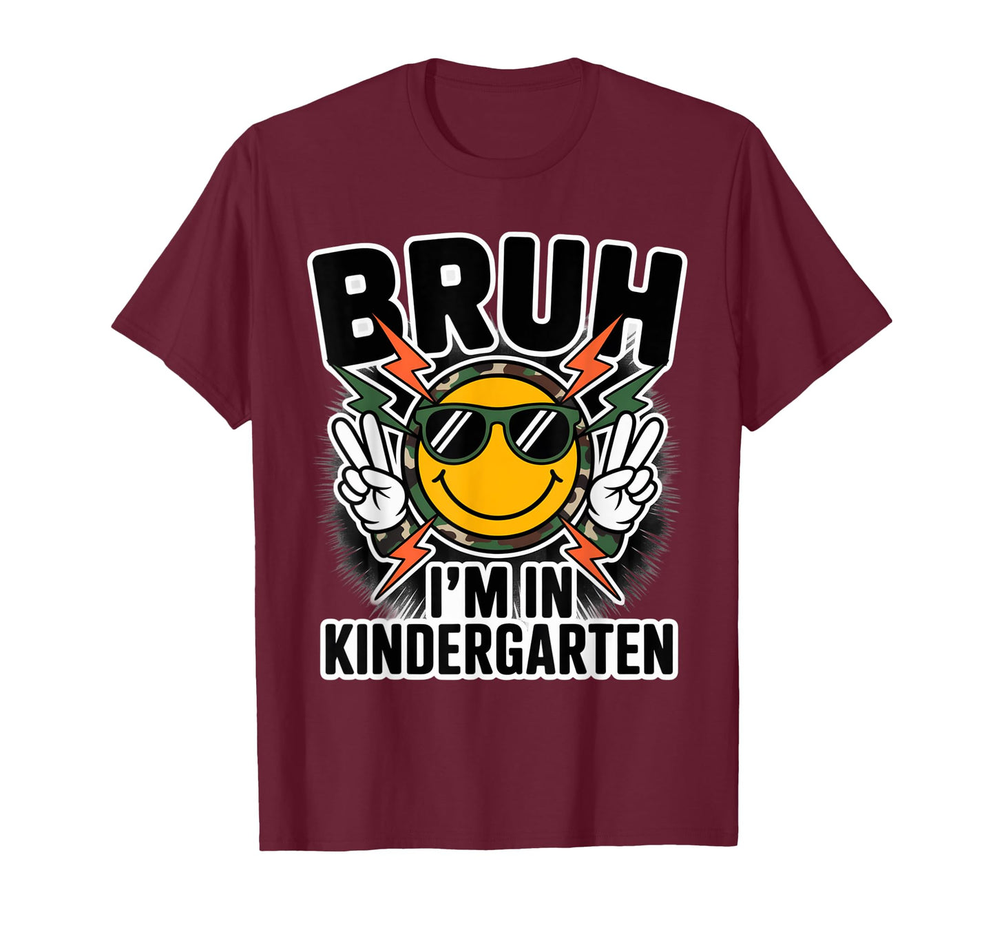 Bruh I'm in Kindergarten Camouflage Back to School Camo Boys T-Shirt