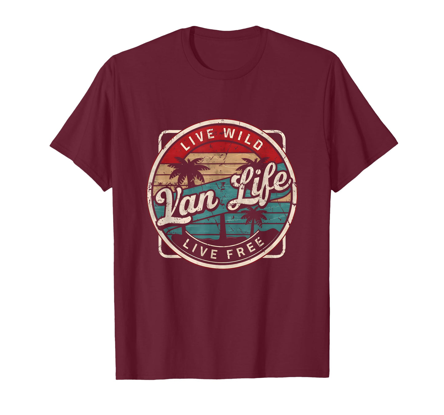 Vintage Van Life Camper Vanlife Nomads LiveWild Life Free T-Shirt