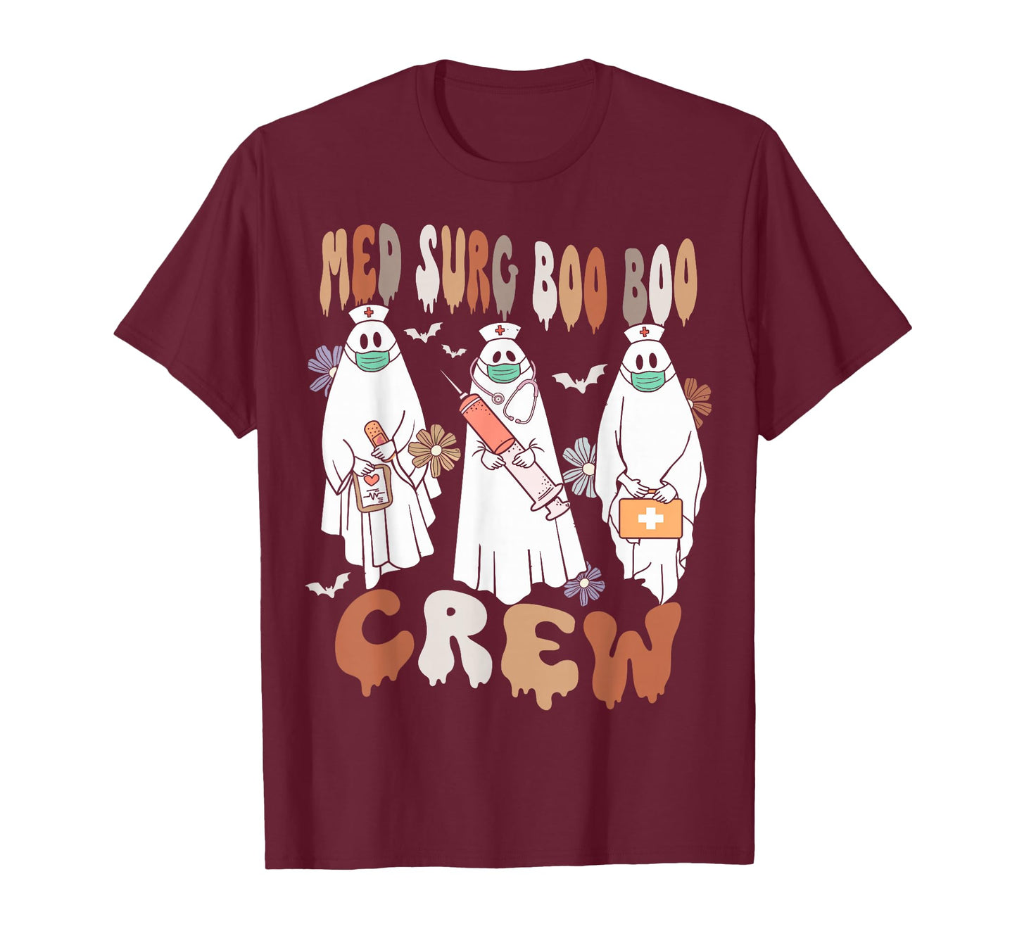 Med Surg Boo Crew Ghost Nurse Halloween Women T-Shirt