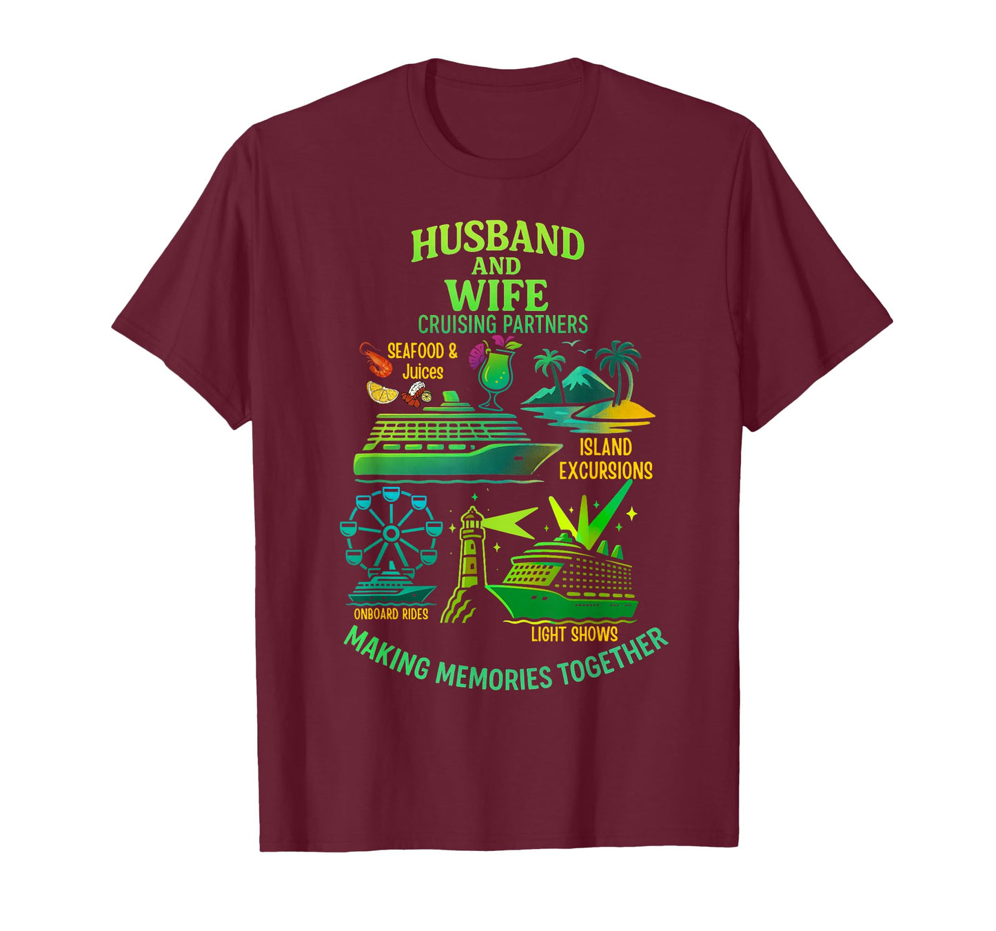 Husband and Wife Matching Cruise Vacation Couple T-Shirt