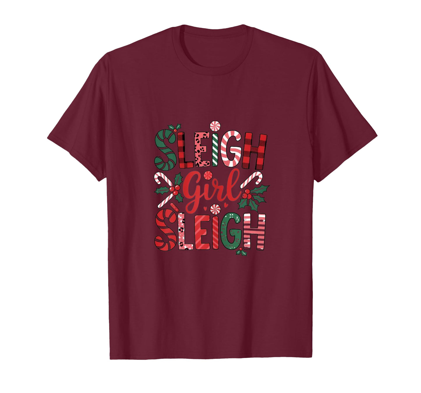 Sleigh Girl Sleigh Funny Little Women's Retro Christmas Day T-Shirt