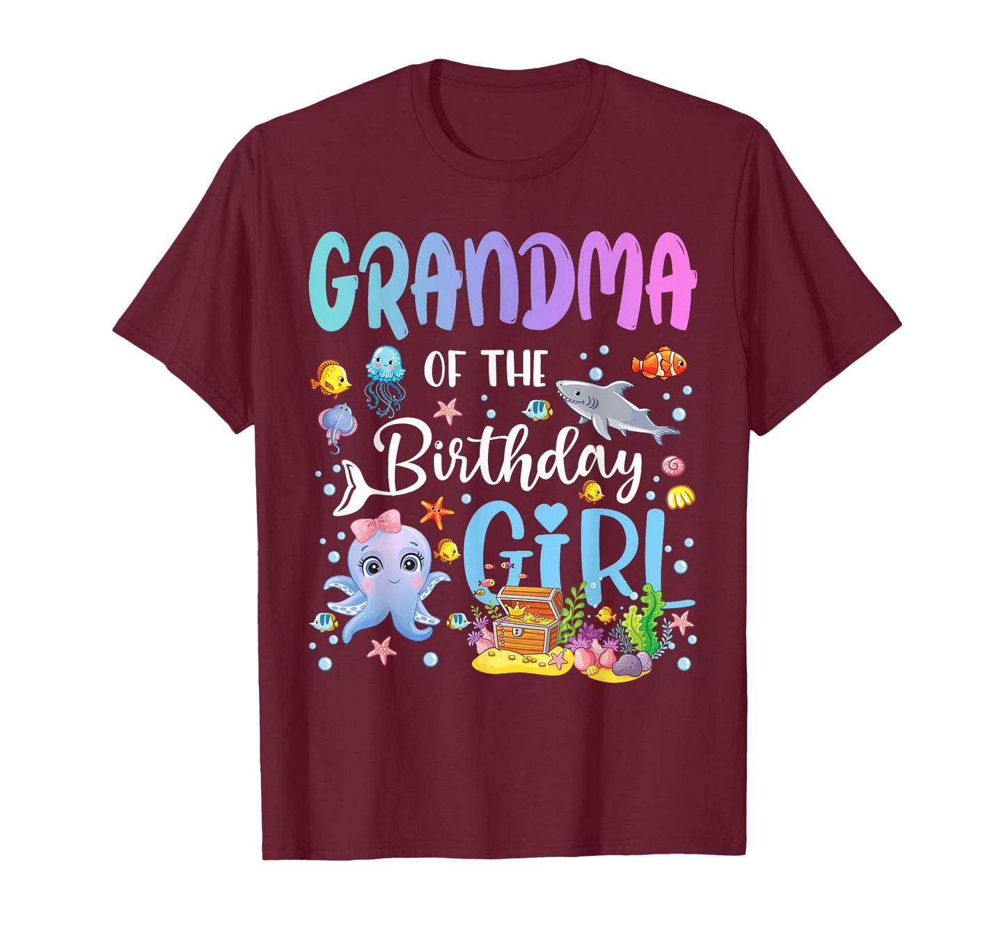 Grandma of The Birthday Girl Sea Fish Ocean Aquarium T-Shirt