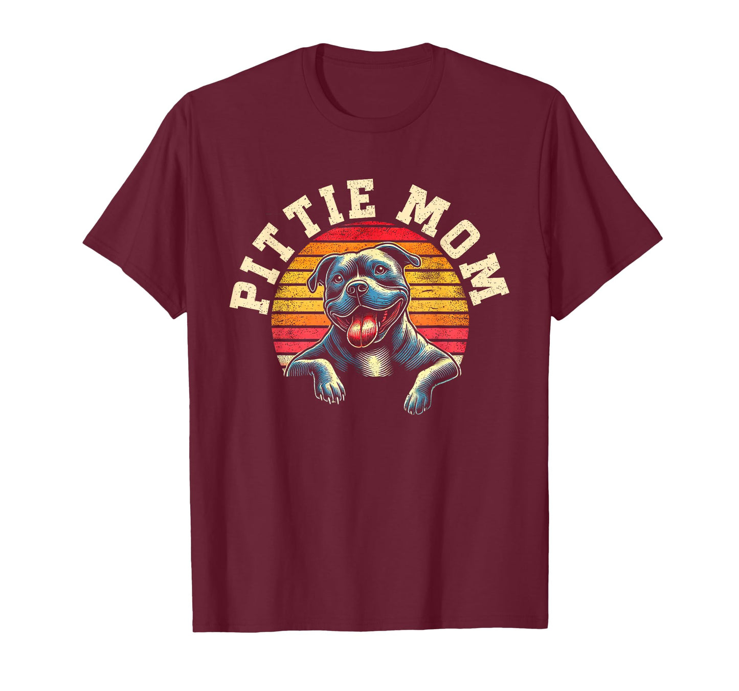 Pittie Mom Retro Dog Lover Pitbull Mama Pitbull Lovers T-Shirt