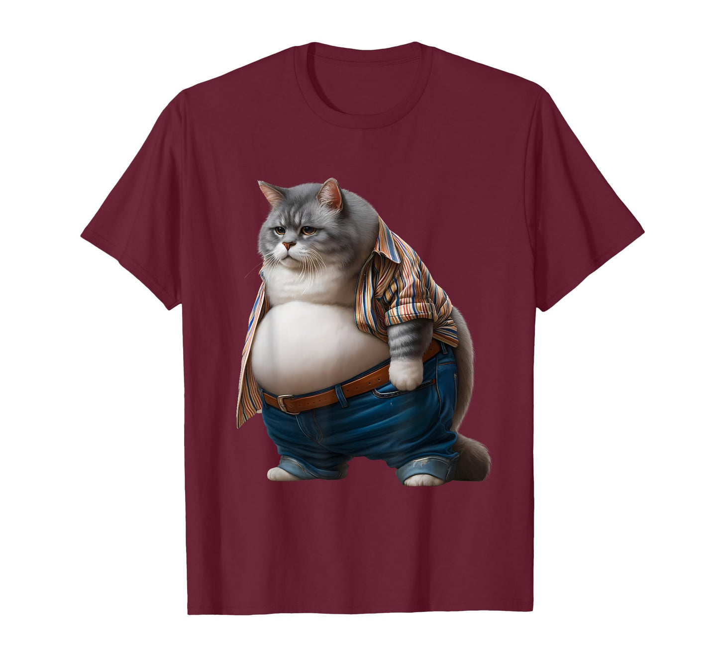 Funny Fat Cat Graphic Fat Kitten Design Chubby Cat Lover T-Shirt