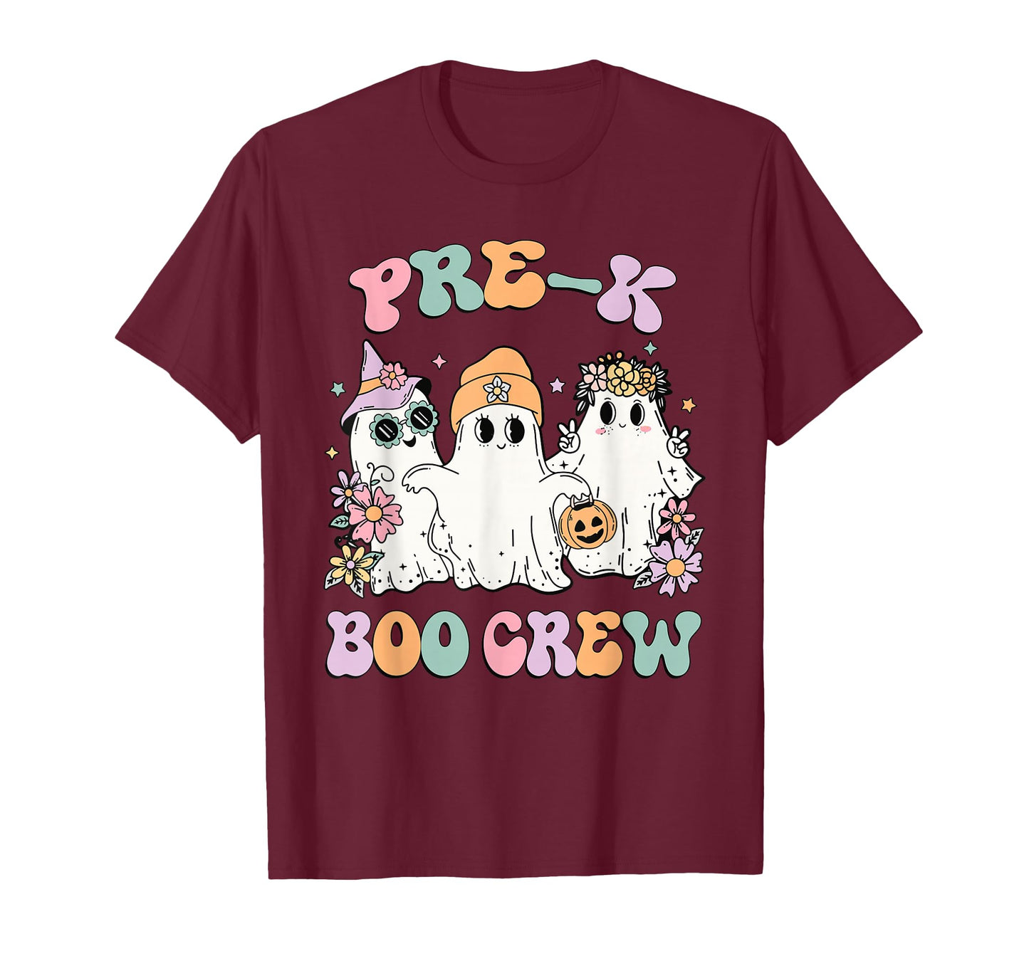 Teacher Boo Crew Pre K Cute Ghost Halloween Costume T-Shirt