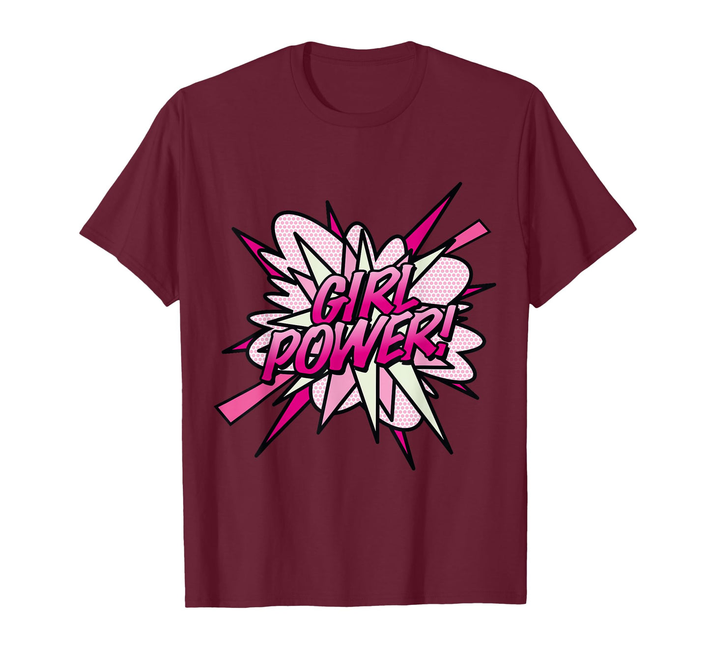 GIRL POWER Pink Comic Book Pop Art Fun Superhero Design T-Shirt