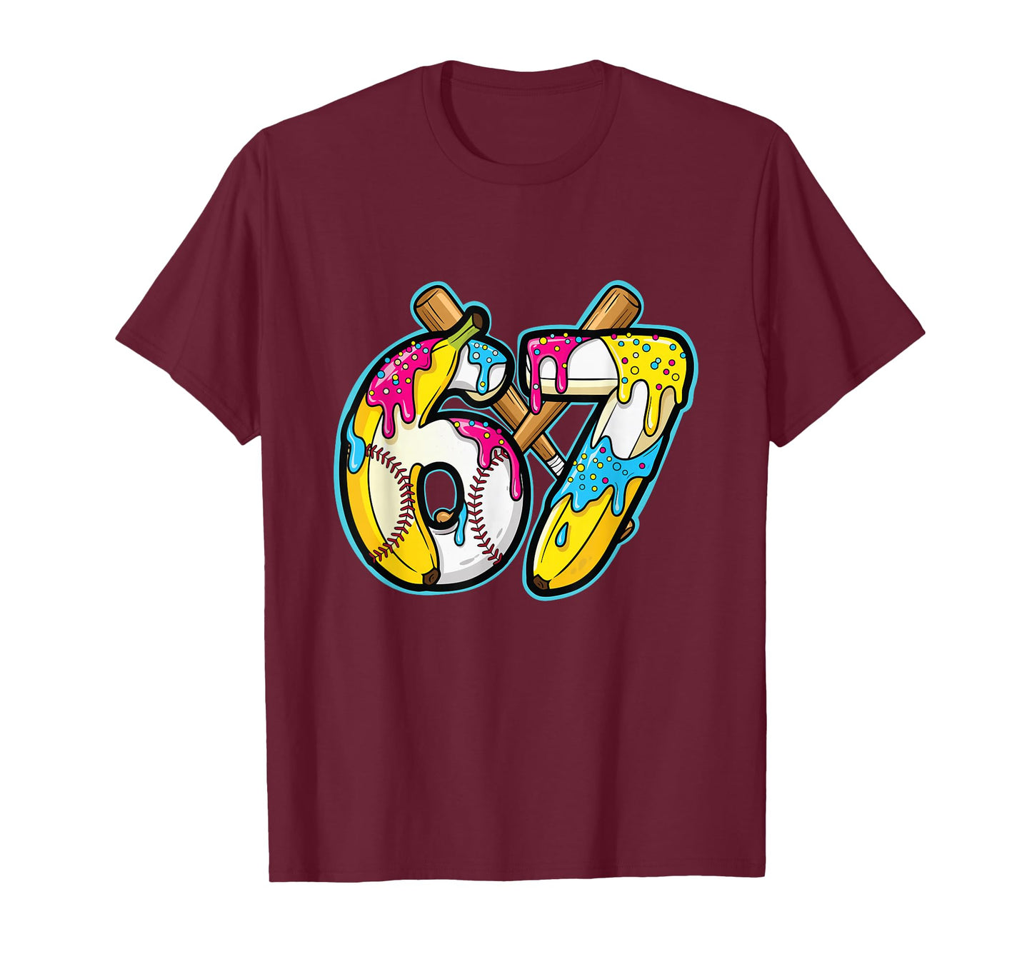 Funny Banana 67 Ice Cream Drip Meme Six Seven Gen Alpha Art T-Shirt
