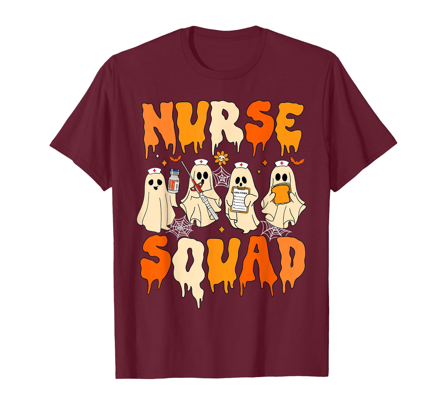 Nurse Squad Funny Ghost Halloween Nursing ER RN ICU ED Nurse T-Shirt