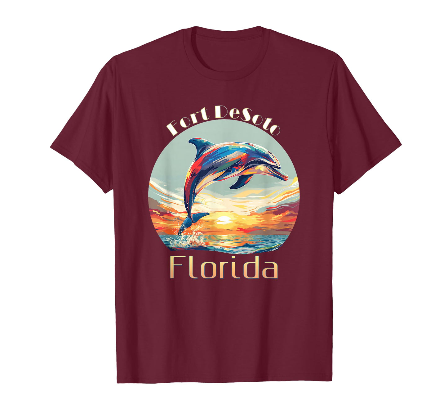 Fort DeSoto Florida Summer Vacation Beach Dolphin T-Shirt