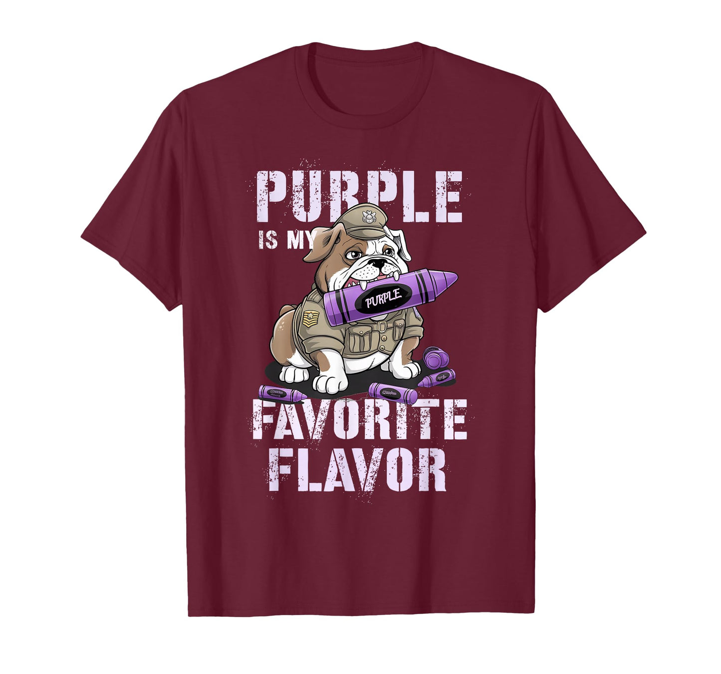 Cute Purple Up Military Kids Crayon MY FAVORITE FLAVOR Grunt T-Shirt