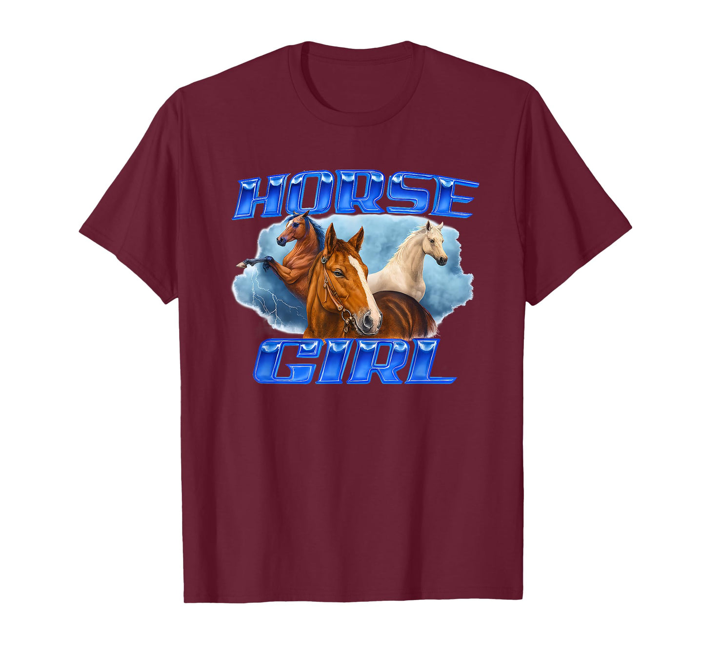 Horse Girl Lightning Funny for Men Women T-Shirt